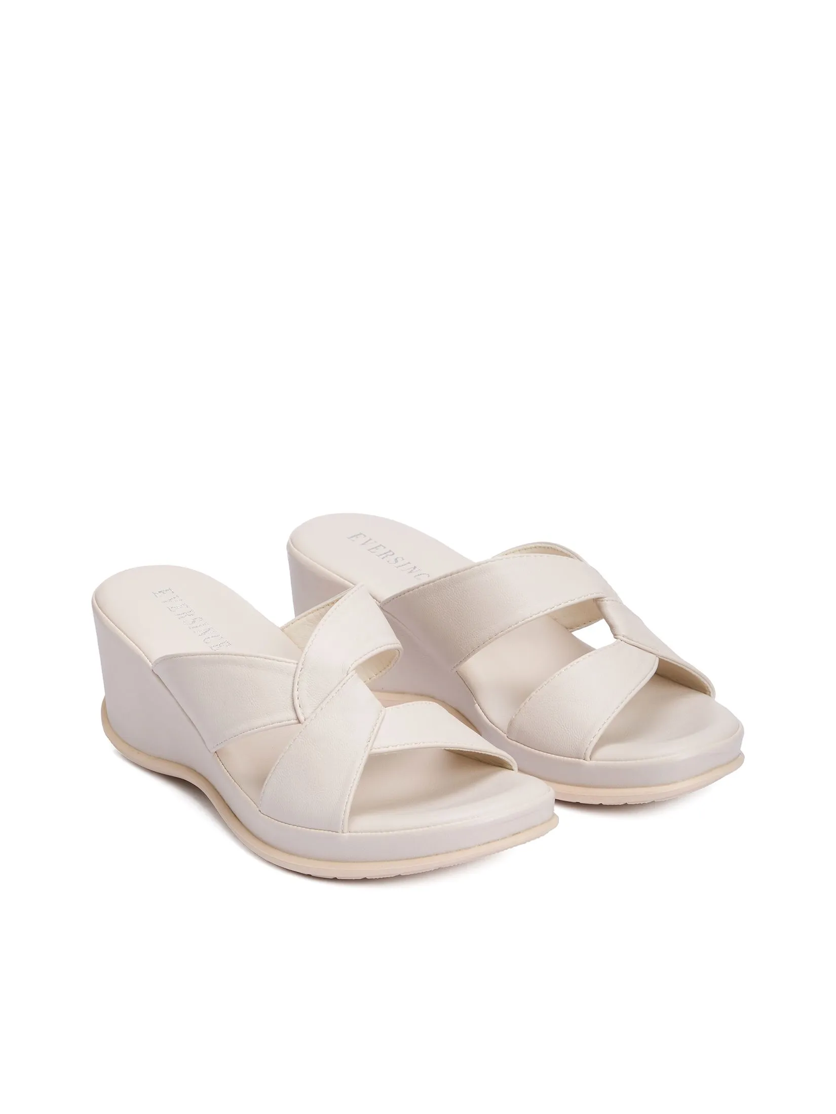 EVERSINCE Women Wedge Sandals Cross Strap EVERSINCE Women Wedge Sandals Cross Strap