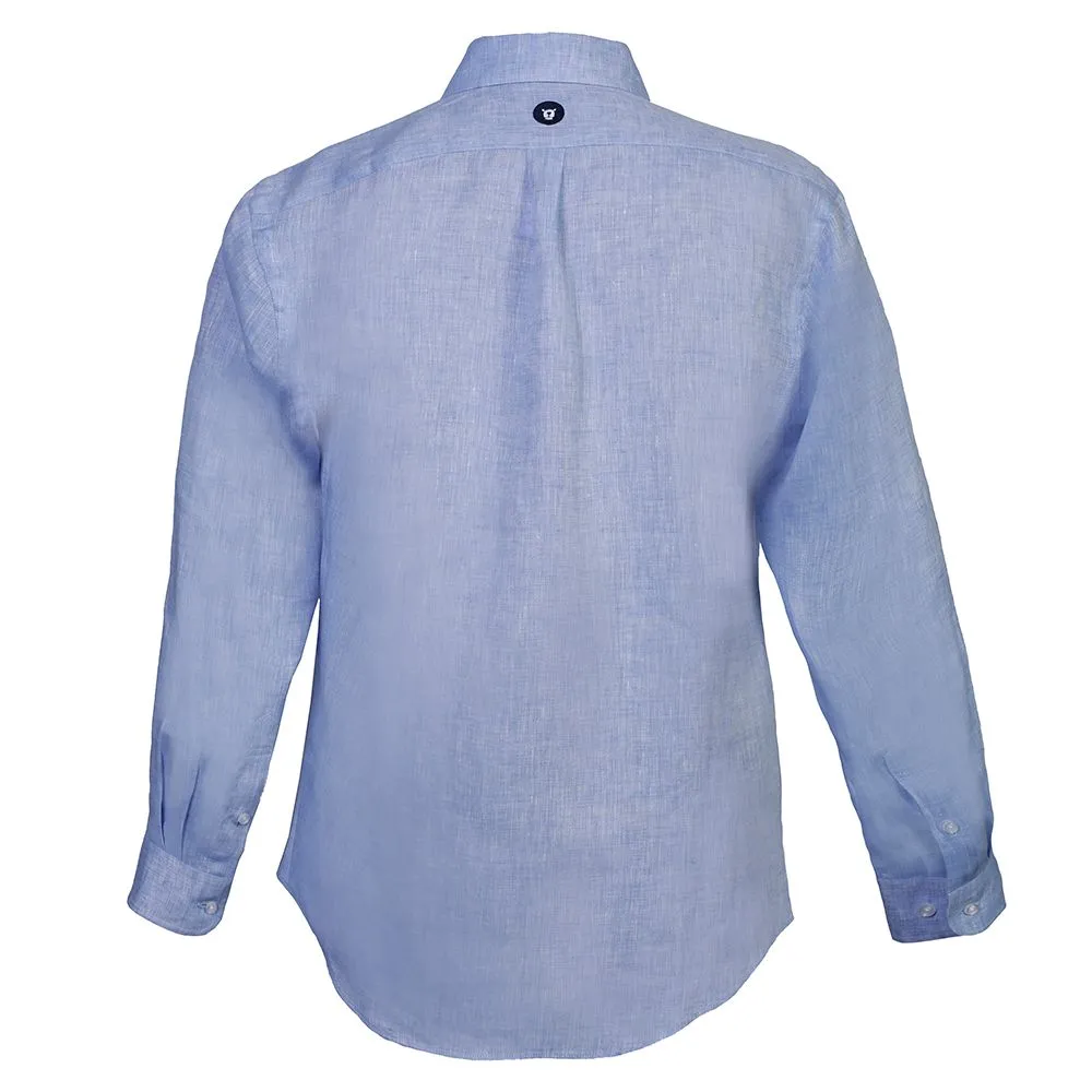 BROWNE & CO. Blue Linen Long Sleeves Shirt BROWNE & CO. Blue Linen Long Sleeves Shirt