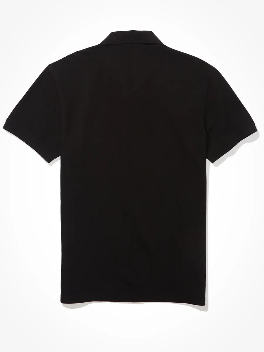 American Eagle MEN P - STANDARD FIT COTTON/FLEX POLO -INTL 001 BLACK American Eagle MEN P - STANDARD FIT COTTON/FLEX POLO -INTL 001 BLACK
