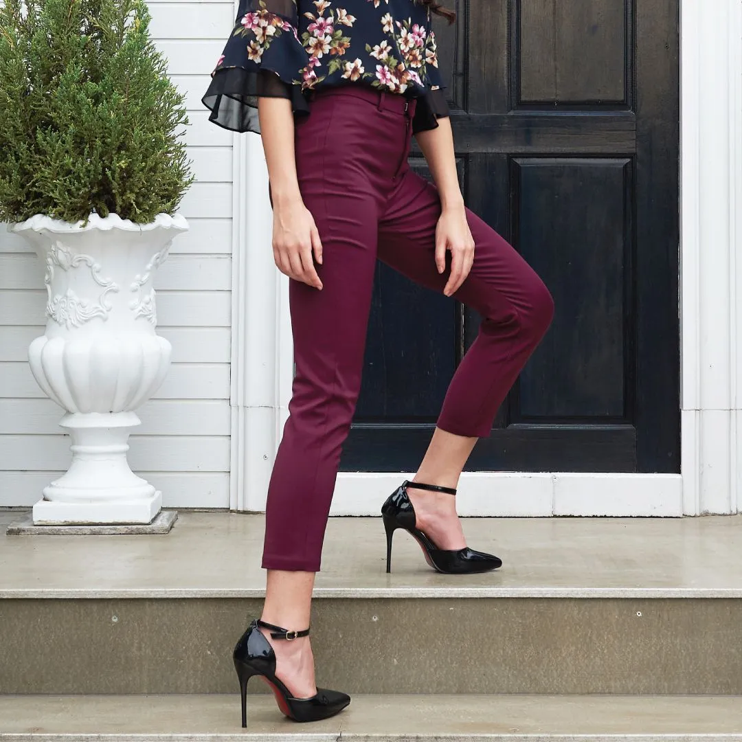 Lady Plus Red Cherry Cropped Pants L-6072PM Lady Plus Red Cherry Cropped Pants L-6072PM