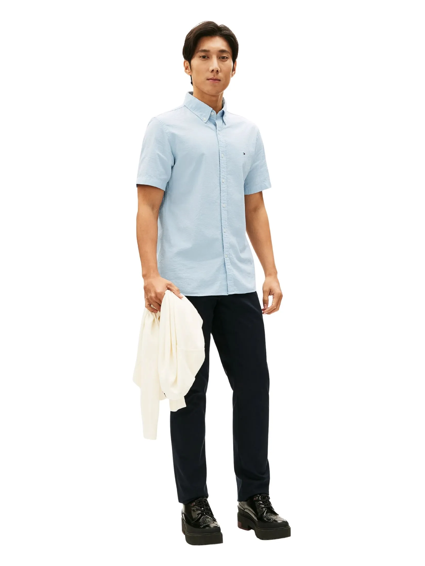 TOMMY HILFIGER MEN SHIRT BLUE TOMMY HILFIGER MEN SHIRT BLUE