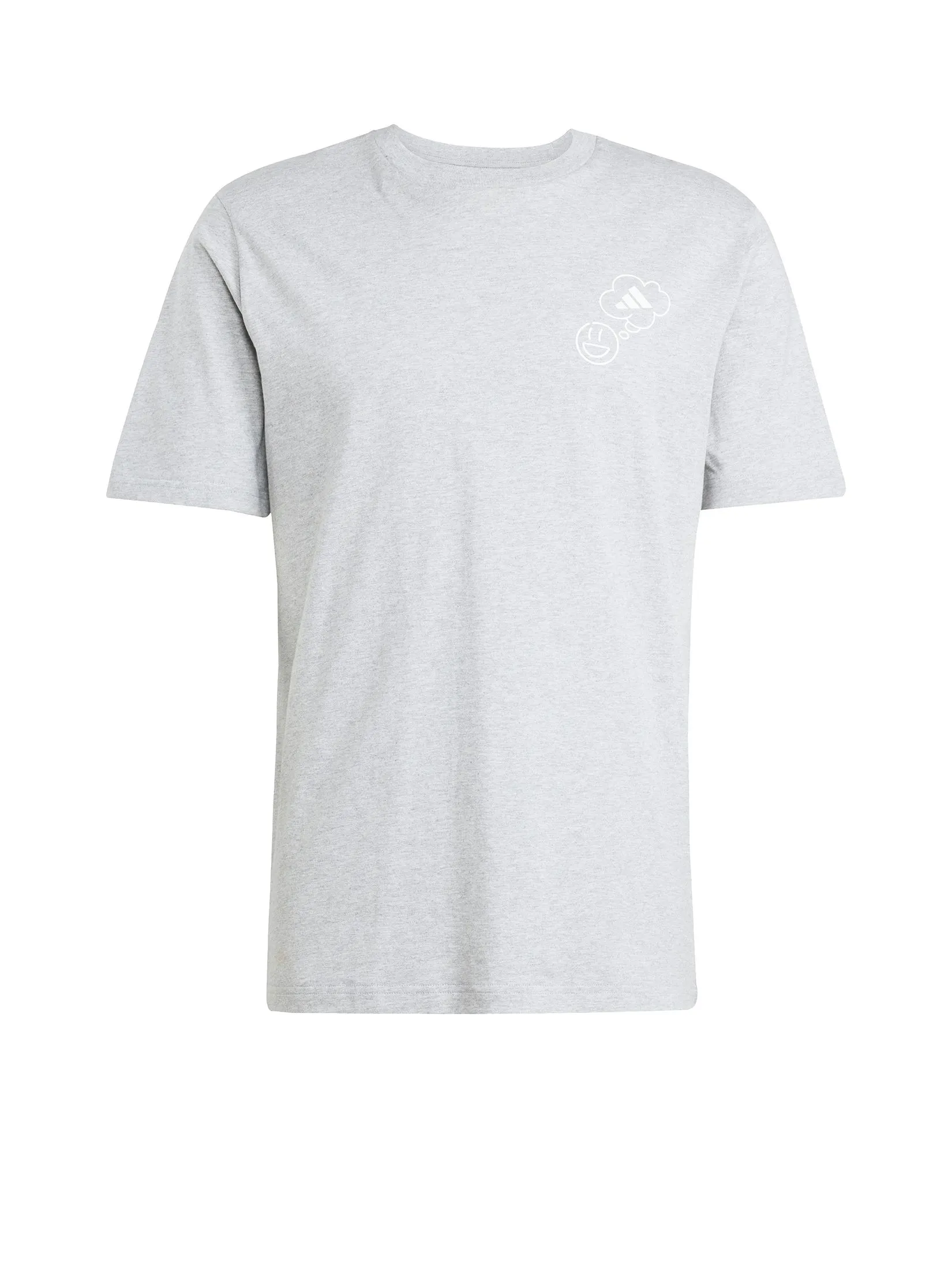 ADIDAS Men T-Shirt Lounge Verbiage Circle Graphic JJ3989 Medium Grey ADIDAS Men T-Shirt Lounge Verbiage Circle Graphic JJ3989 Medium Grey