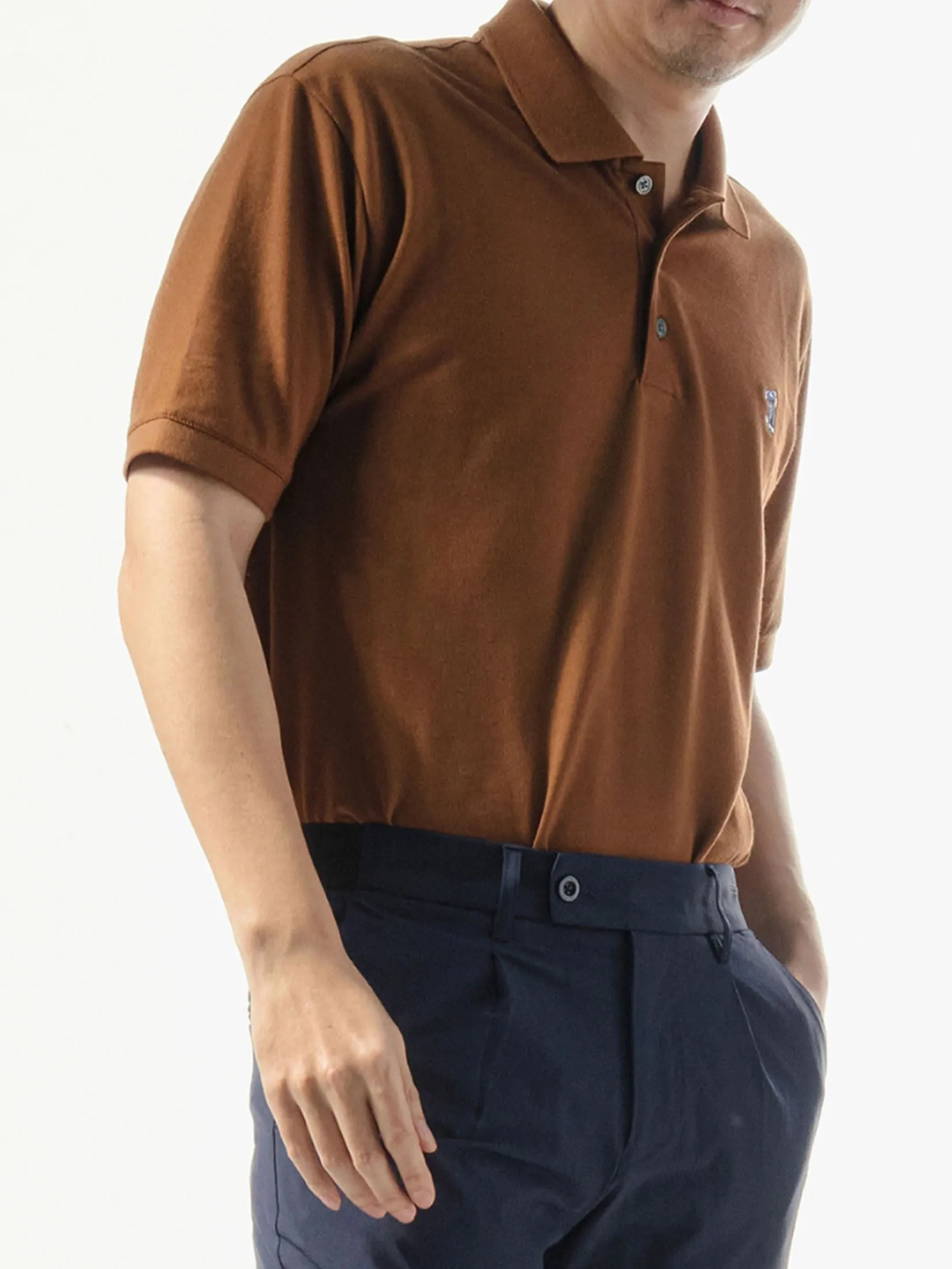 Era-won Men's Polo Slim Fit Art toy Collection Brown Era-won Men's Polo Slim Fit Art toy Collection Brown