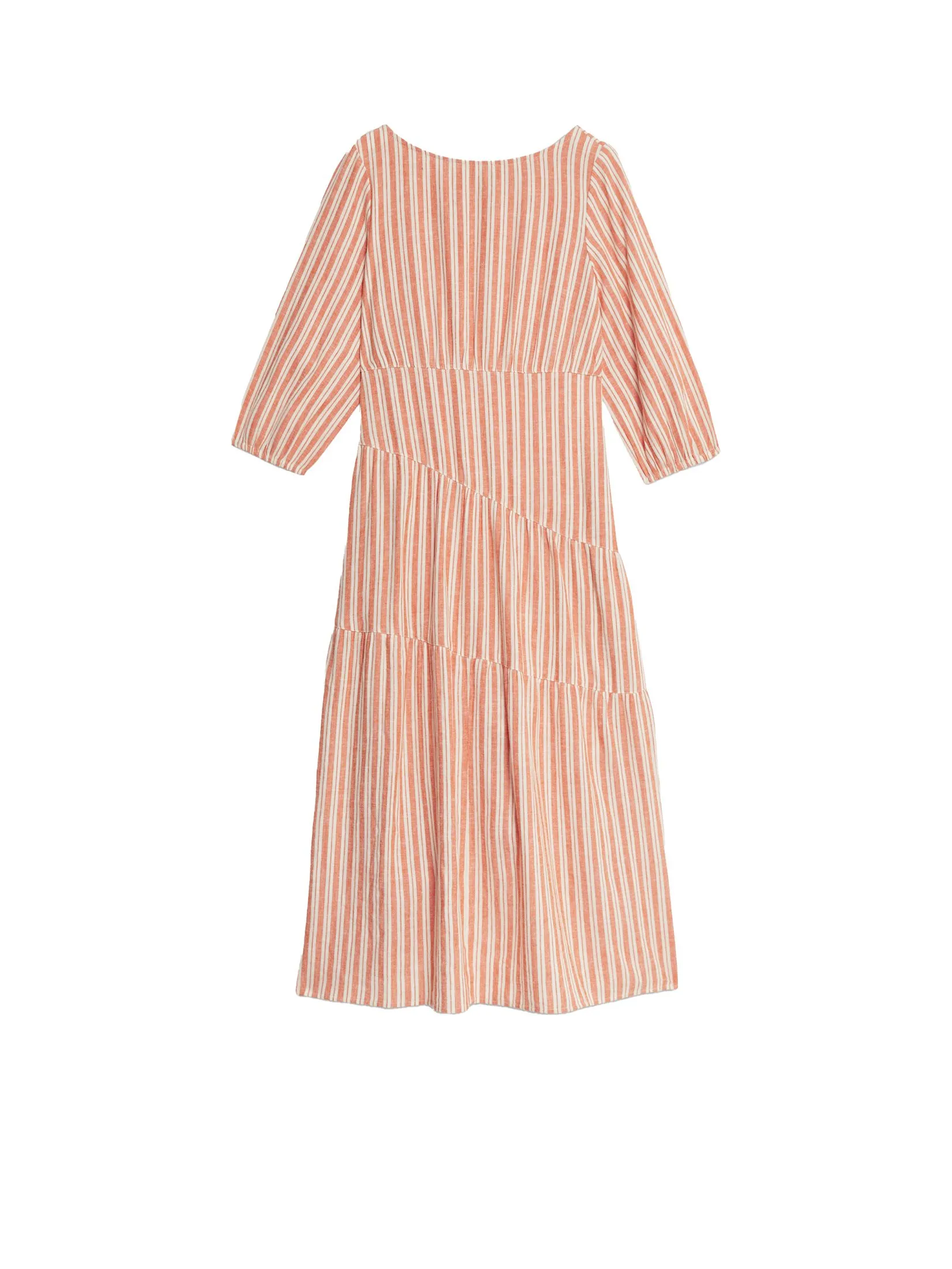 MARKS & SPENCER Women Midi Dress Beach Linen Rich Asymmetrical Marmalade MARKS & SPENCER Women Midi Dress Beach Linen Rich Asymmetrical Marmalade