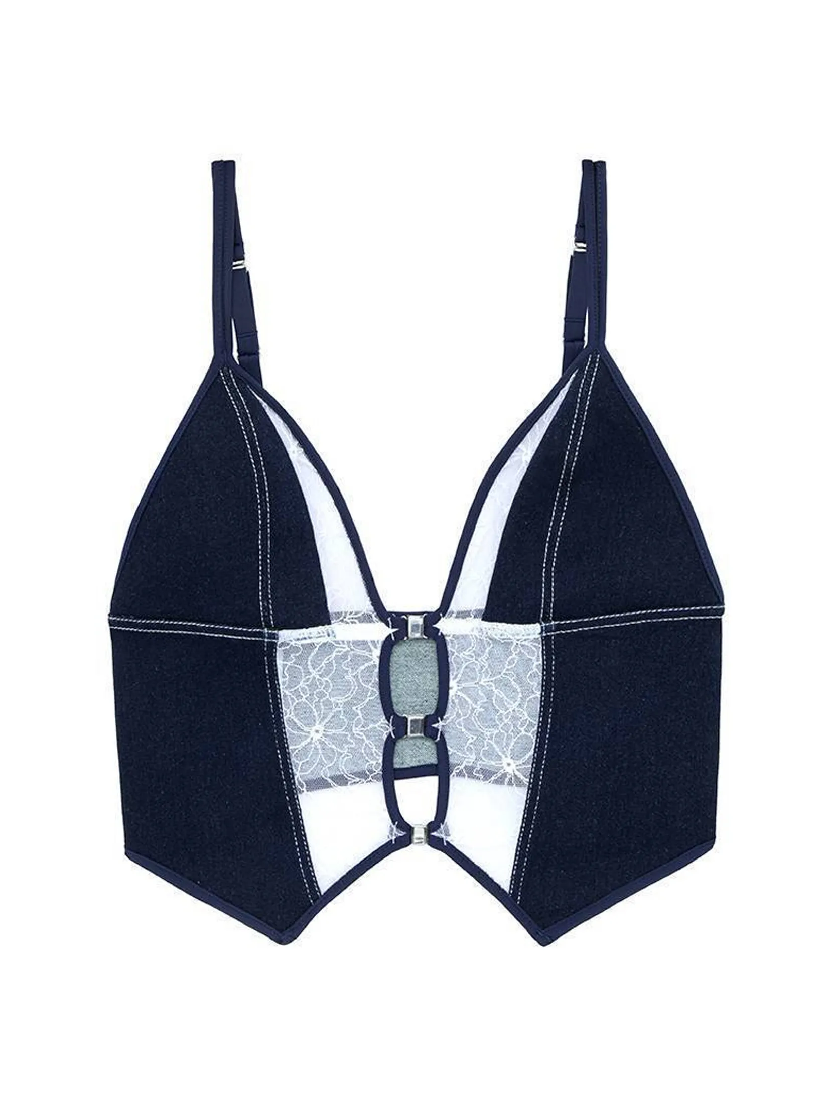 SABINA Bralette Woman MERGE X SABINA Cora Plunge - Dark Blue SABINA Bralette Woman MERGE X SABINA Cora Plunge - Dark Blue