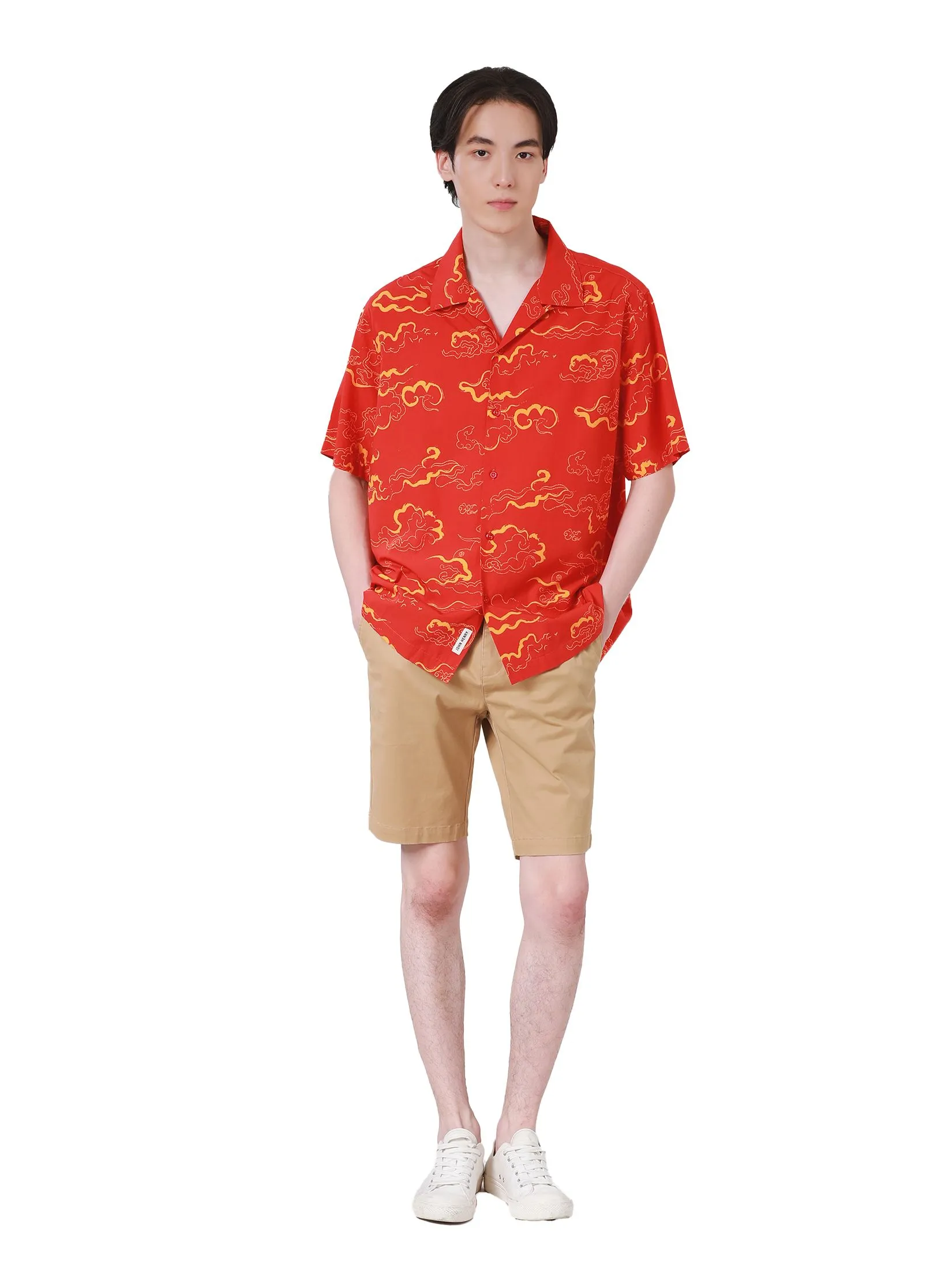 JOHN HENRY Men's Short Sleeves Shirts (Relaxed Fit) CHINESE NEW YEAR Red JOHN HENRY Men's Short Sleeves Shirts (Relaxed Fit) CHINESE NEW YEAR Red