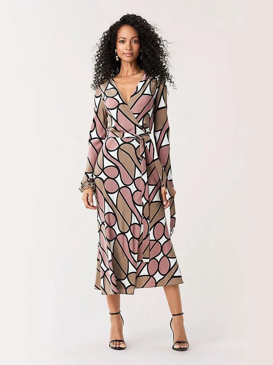 DIANE VON FURSTENBERG Women'S Dress DVF TILLY Parang Burlwood DIANE VON FURSTENBERG Women'S Dress DVF TILLY Parang Burlwood
