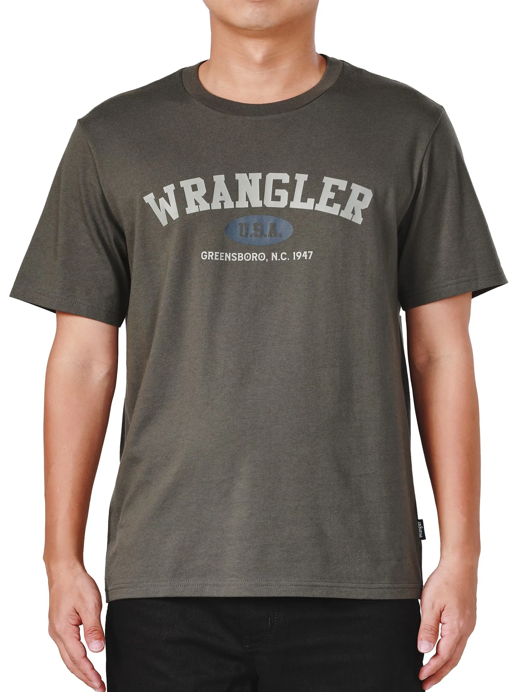 WRANGLER Men's Tee Short Sleeve Regular Fit Olive Green WRANGLER Men's Tee Short Sleeve Regular Fit Olive Green