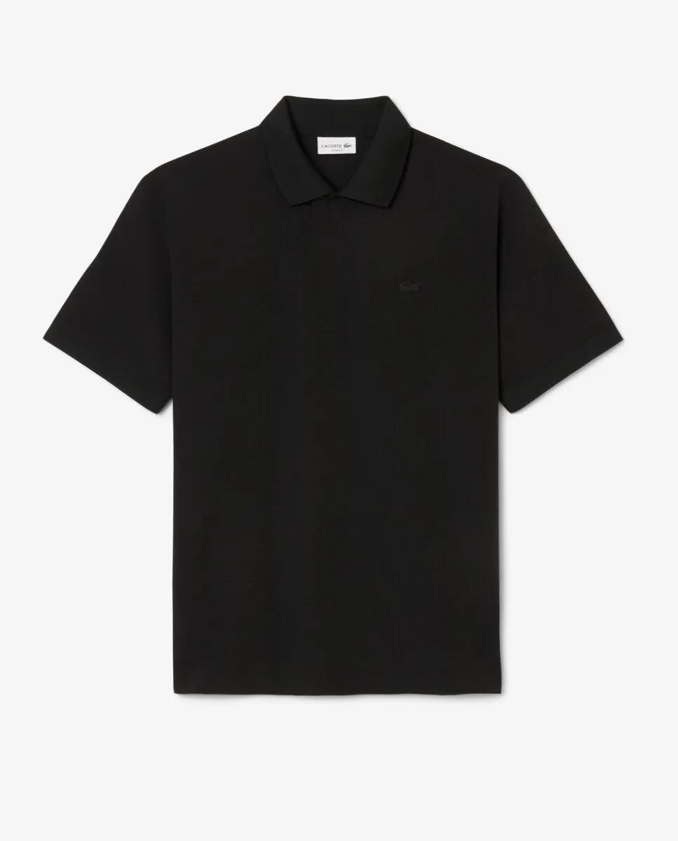 LACOSTE Loose Fit Mesh Polo Shirt Black LACOSTE Loose Fit Mesh Polo Shirt Black