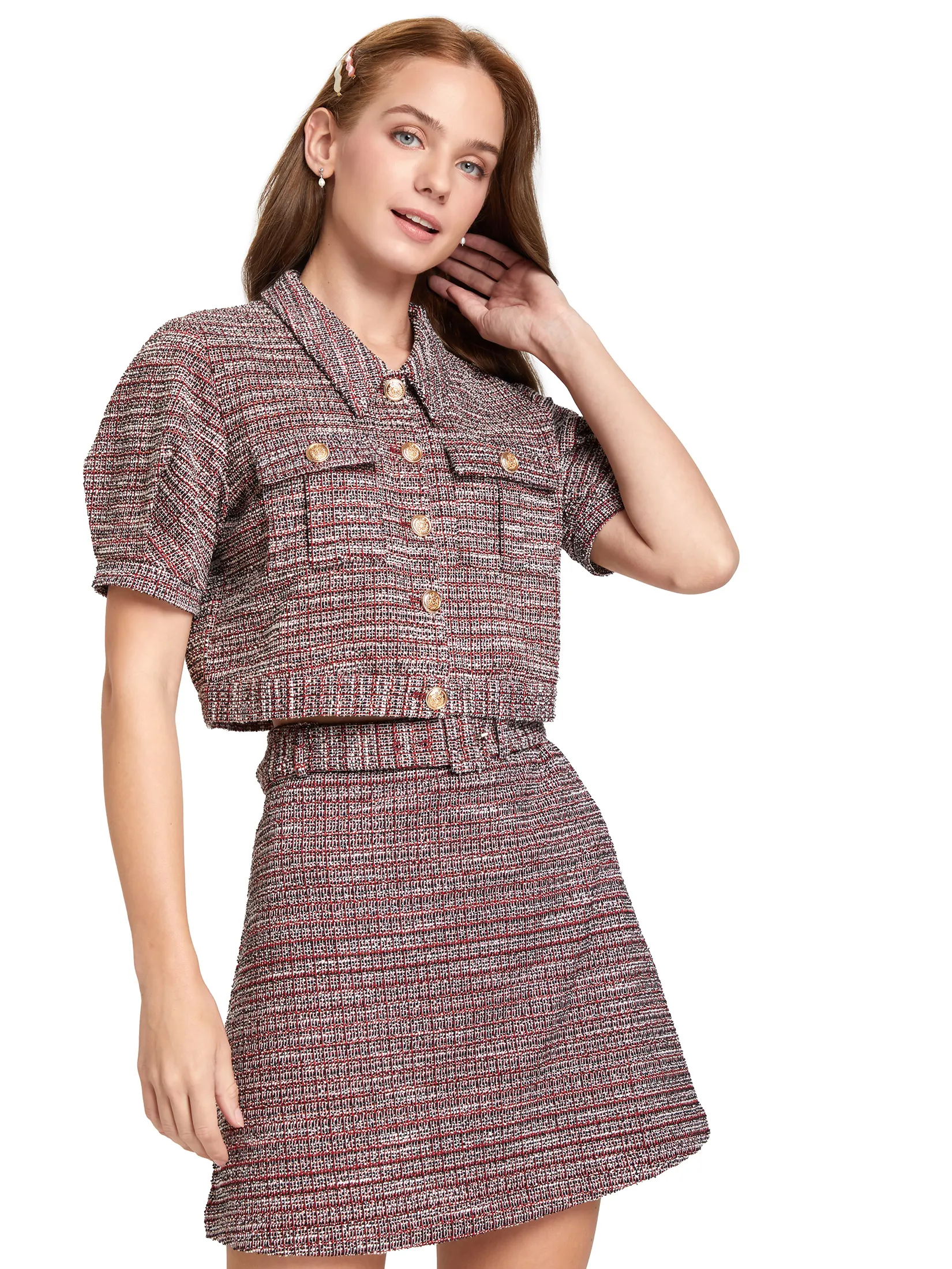 LOLITA Women Blouse Short Sleeves Collar Front Pockets LOLITA Women Blouse Short Sleeves Collar Front Pockets