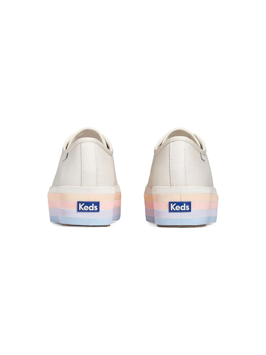 KEDS Women Triple Up Leather Multi Stripe Foxi White/Multi KEDS Women Triple Up Leather Multi Stripe Foxi White/Multi