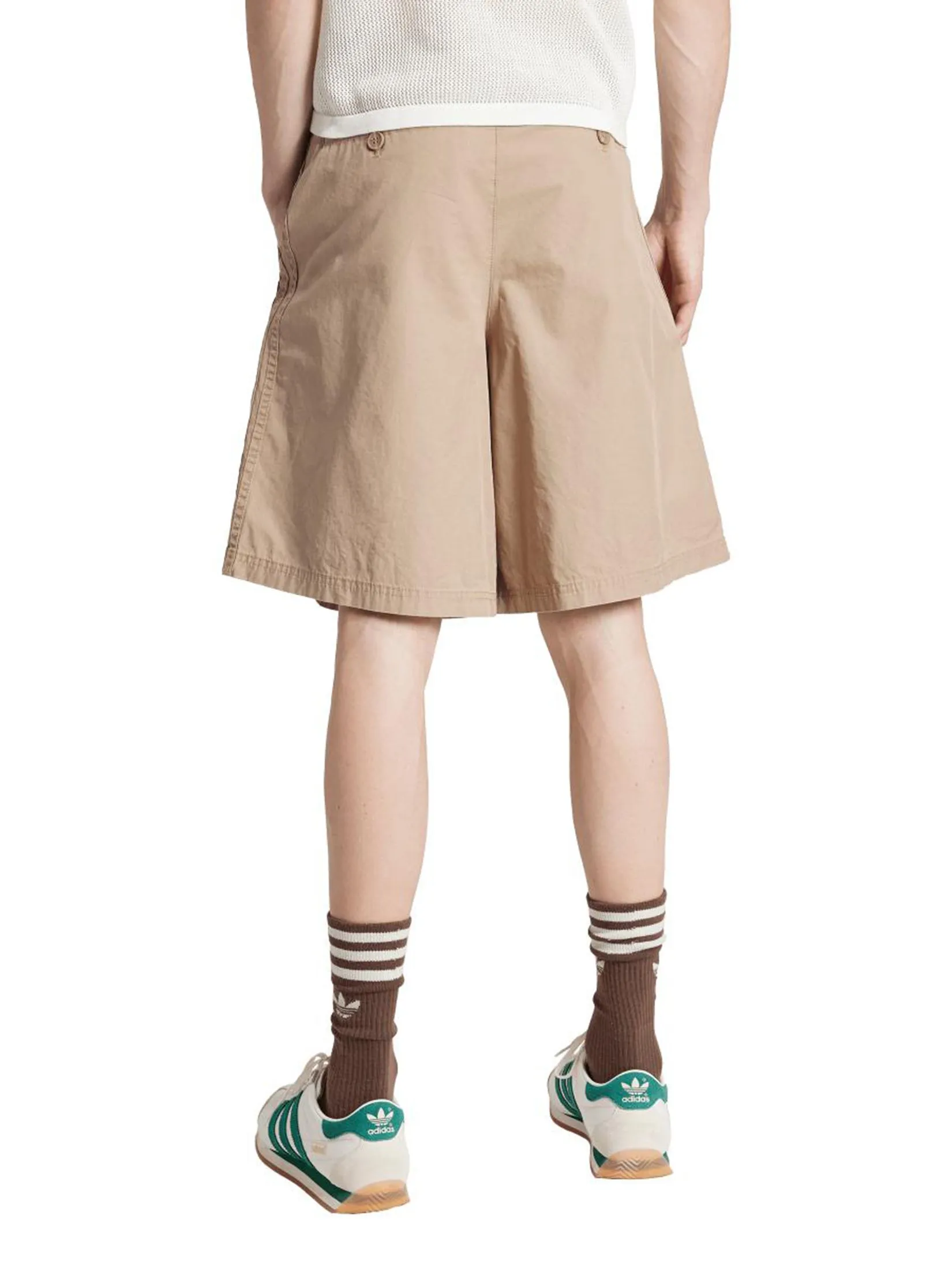 ADIDAS Men Bermuda Shorts Adidas Originals Wide Leg Khaki Beige ADIDAS Men Bermuda Shorts Adidas Originals Wide Leg Khaki Beige