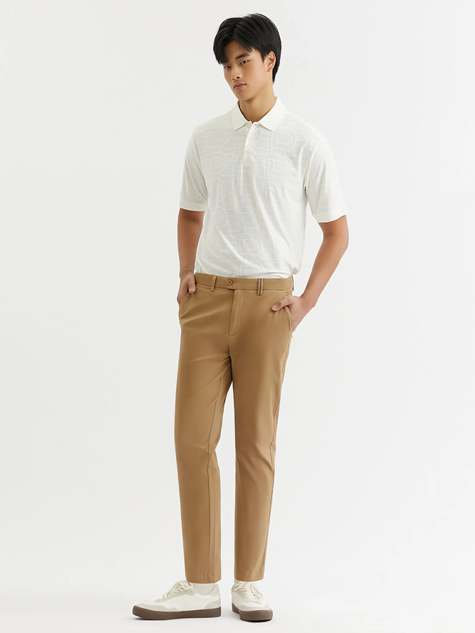 DAPPER DAPPER DP Jacquard Polo Shirt White DAPPER DAPPER DP Jacquard Polo Shirt White