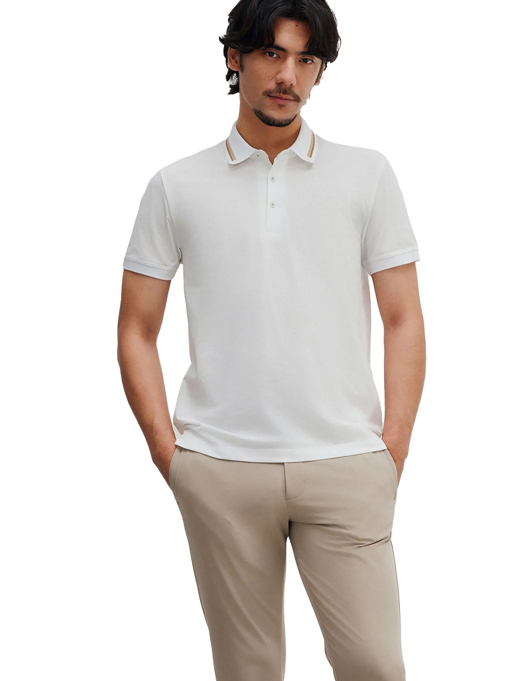 G2000 Men Clothing Super Light Mercerized Cotton  Pique Polo  Smart Fit - White G2000 Men Clothing Super Light Mercerized Cotton  Pique Polo  Smart Fit - White