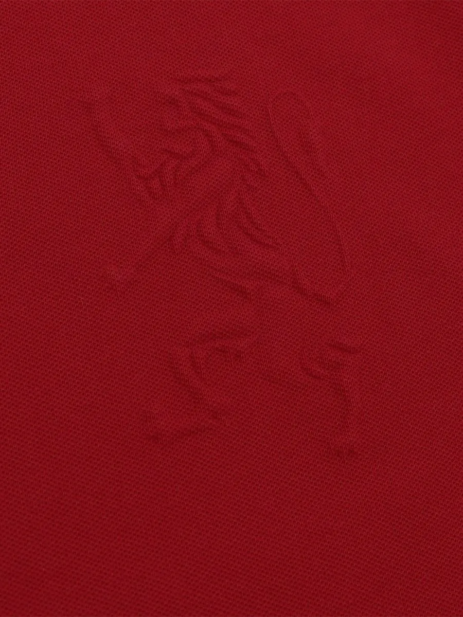 GIORDANO Men's Slim Fit 3D Lion Embroidery Polo  Haute Red GIORDANO Men's Slim Fit 3D Lion Embroidery Polo  Haute Red