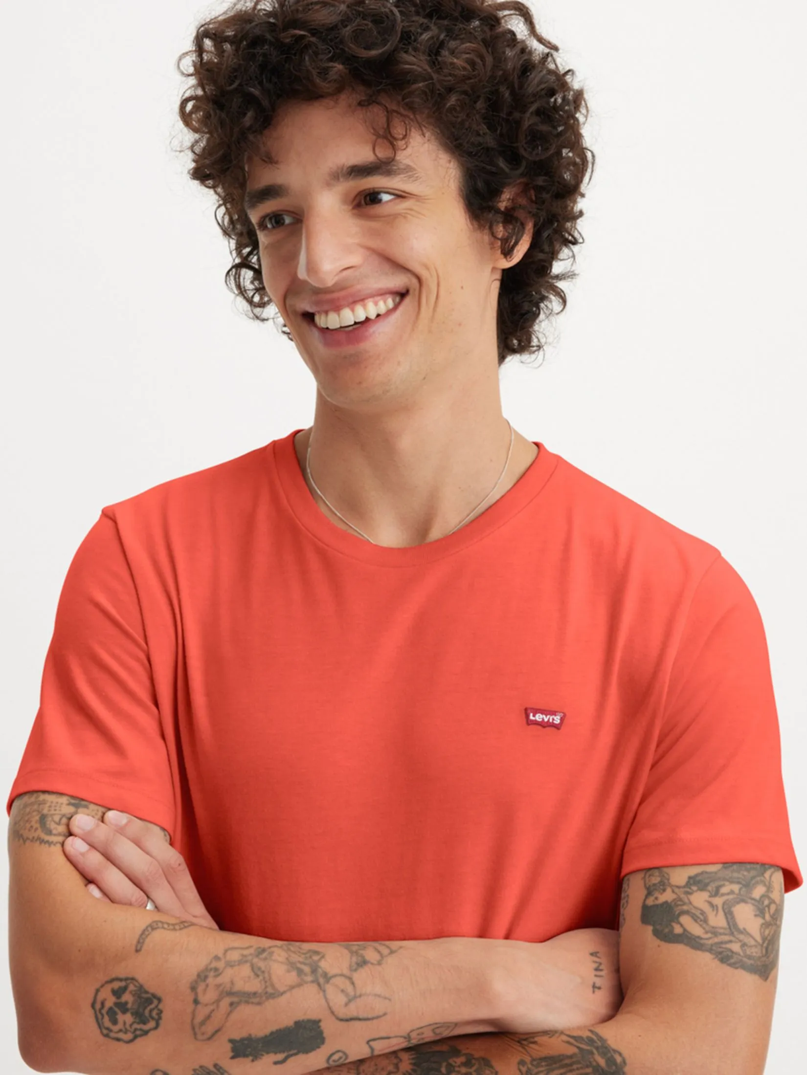 LEVI'S Men's Original Housemark T-Shirt Orange LEVI'S Men's Original Housemark T-Shirt Orange