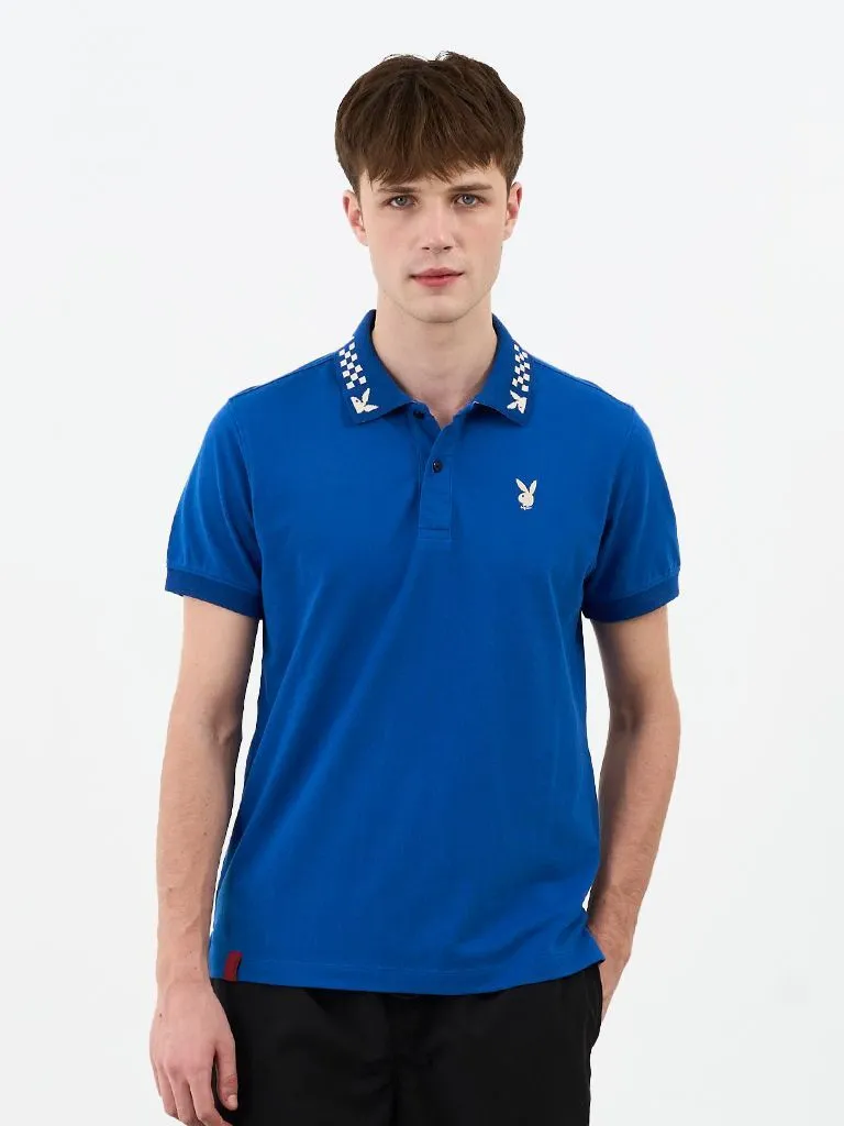 PLAYBOY Men's Polo Shirt Colour Blue PLAYBOY Men's Polo Shirt Colour Blue