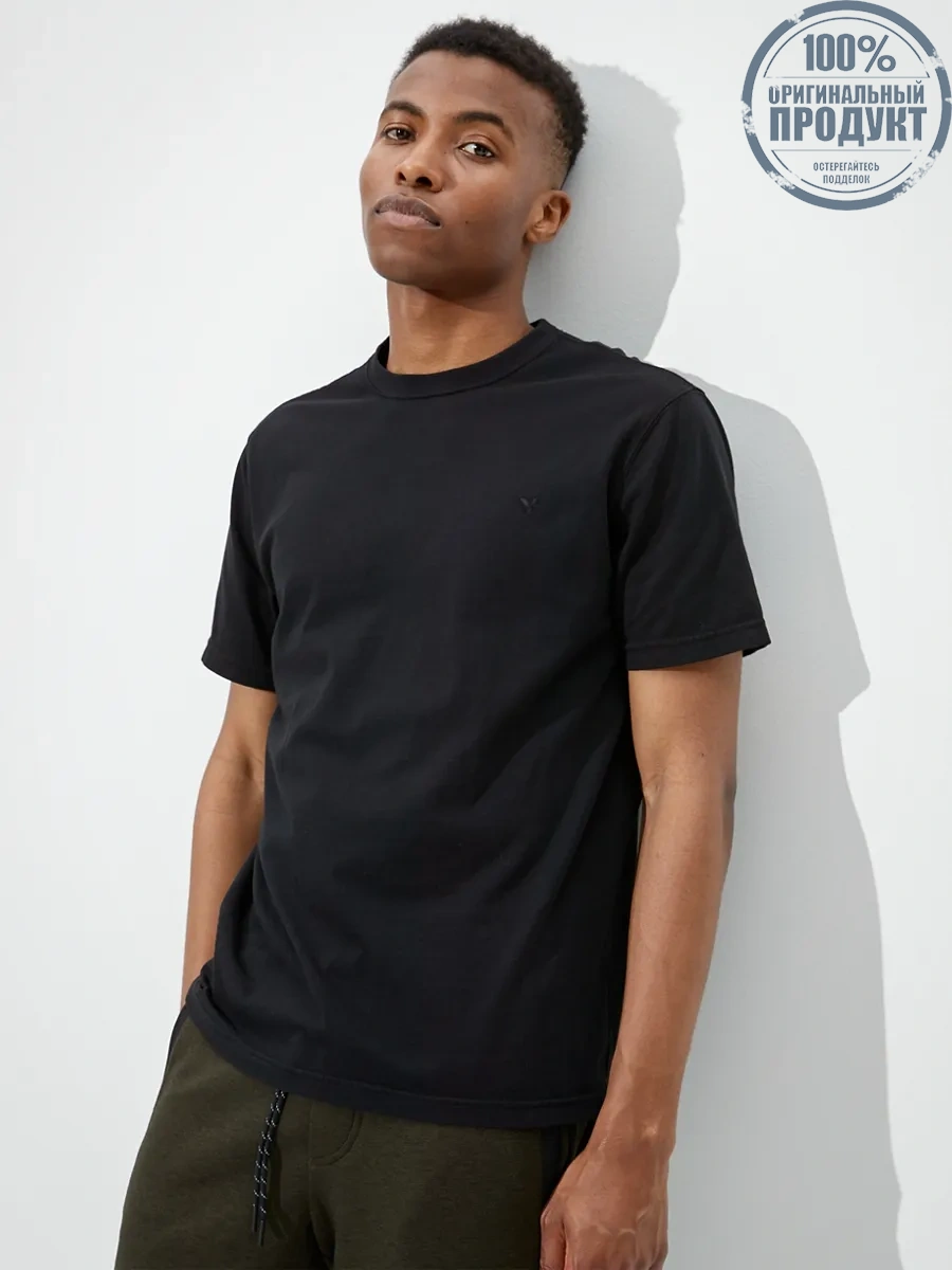 American Eagle SS CORE P/C DYE NEW EAGLE 001 BLACK American Eagle SS CORE P/C DYE NEW EAGLE 001 BLACK