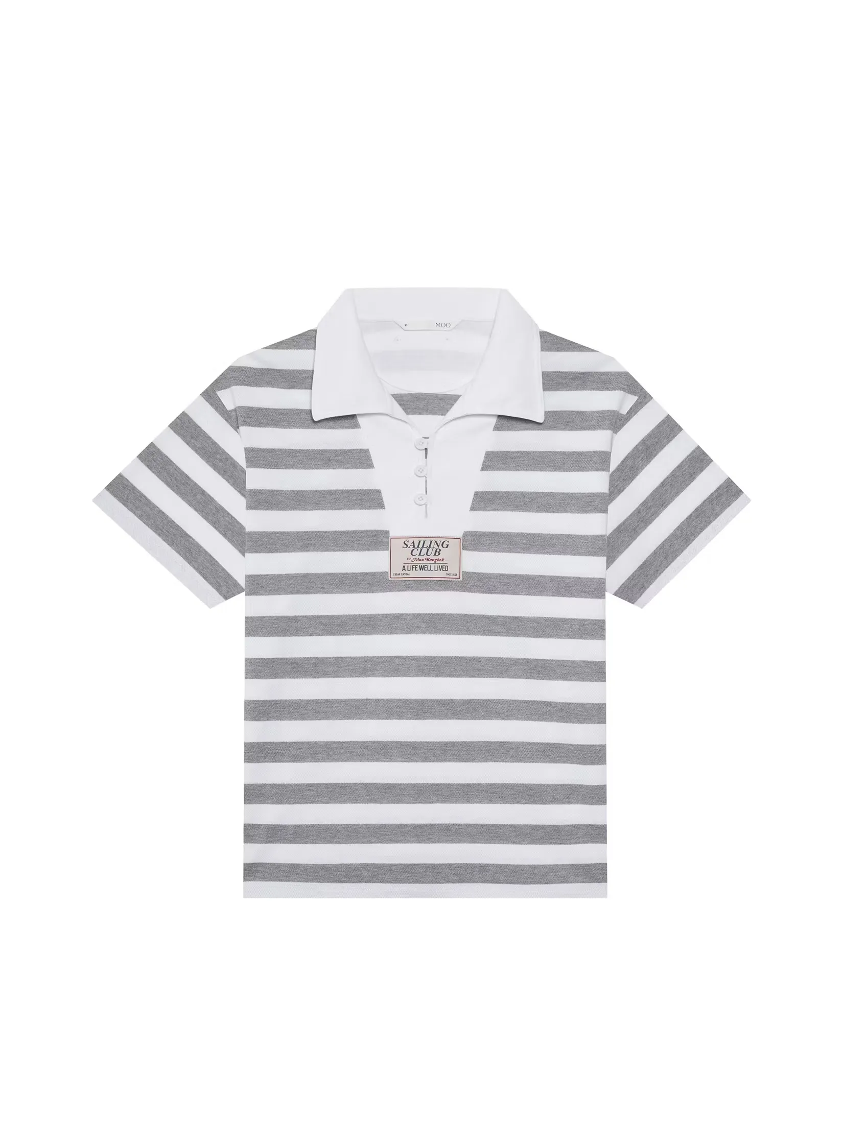 Moo [MOO 6/25] Sailor Smock Polo Shirt Gray