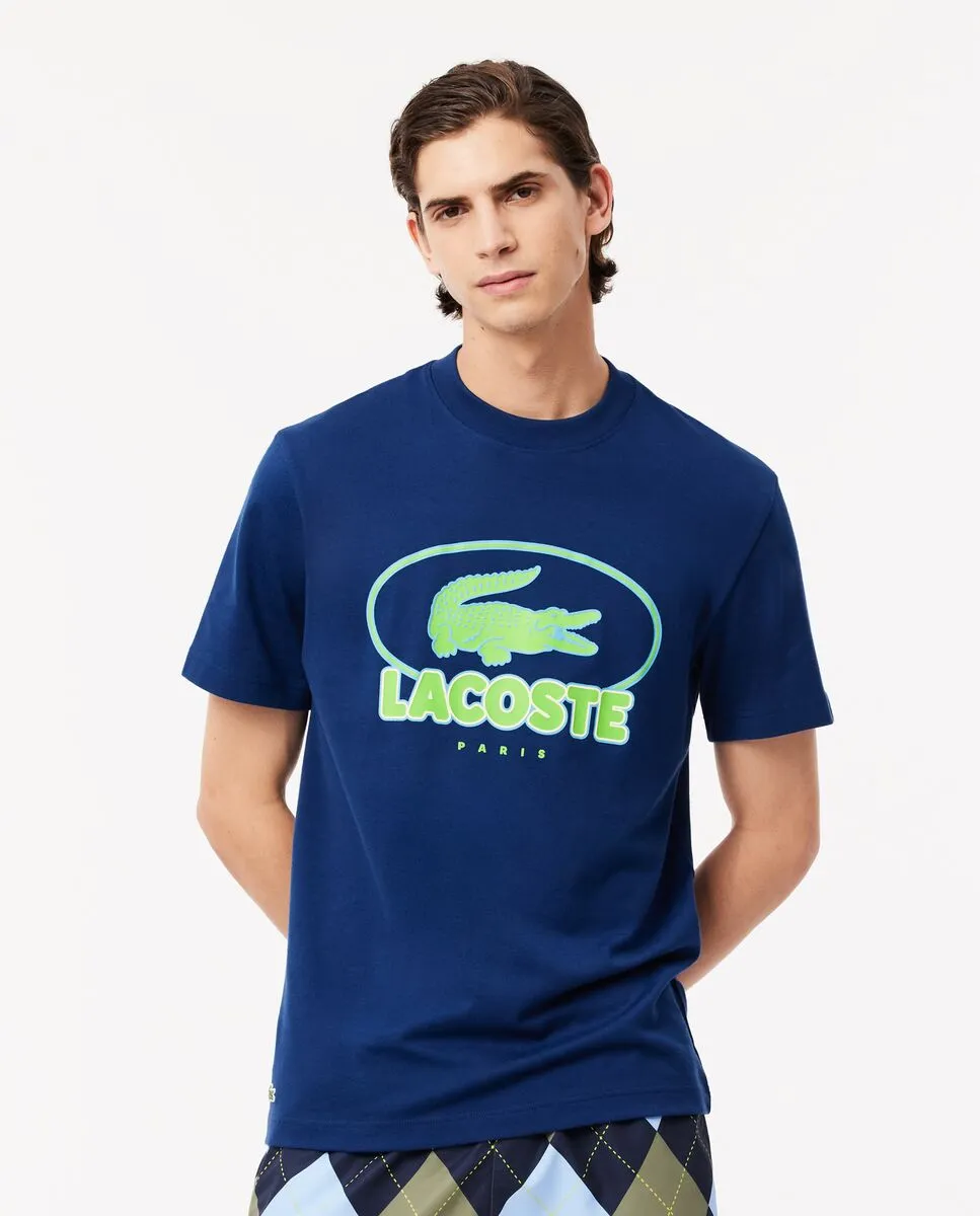 LACOSTE Heavy Cotton Graphic T-shirt Blue LACOSTE Heavy Cotton Graphic T-shirt Blue
