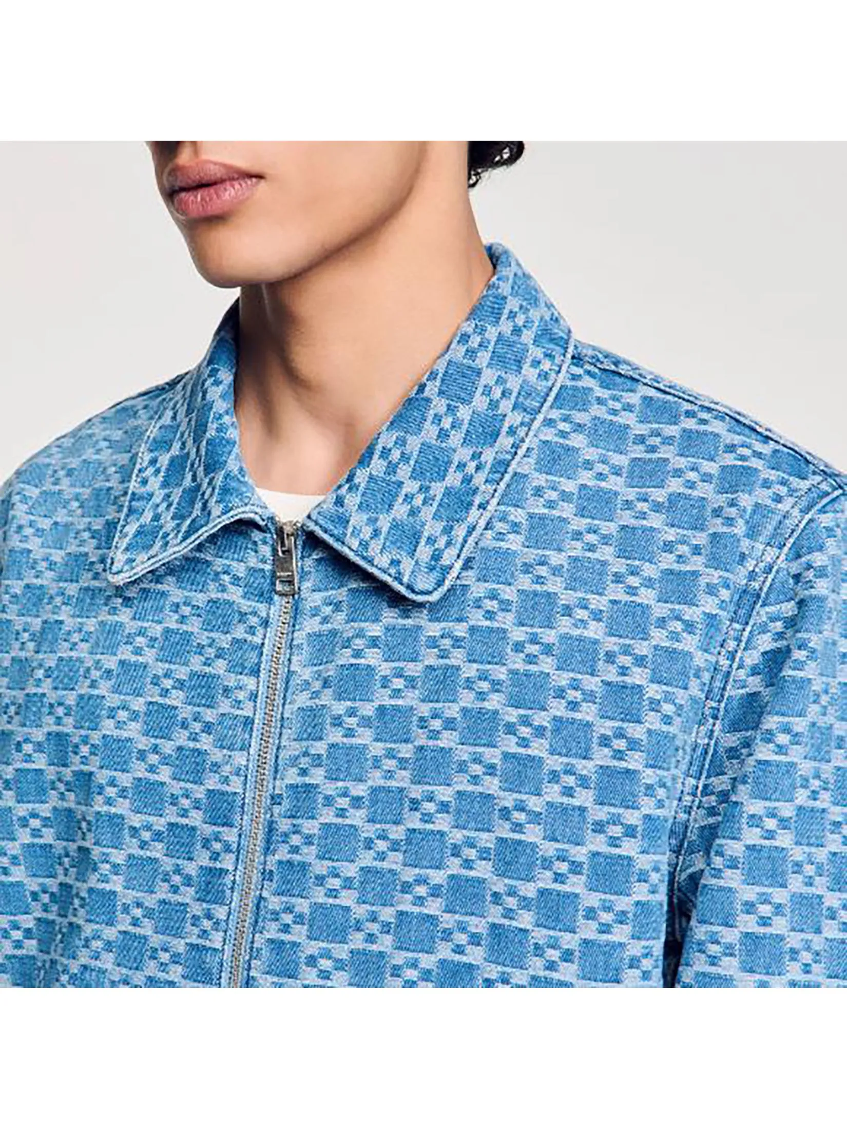 SANDRO Square Cross Denim Jacket SANDRO Square Cross Denim Jacket