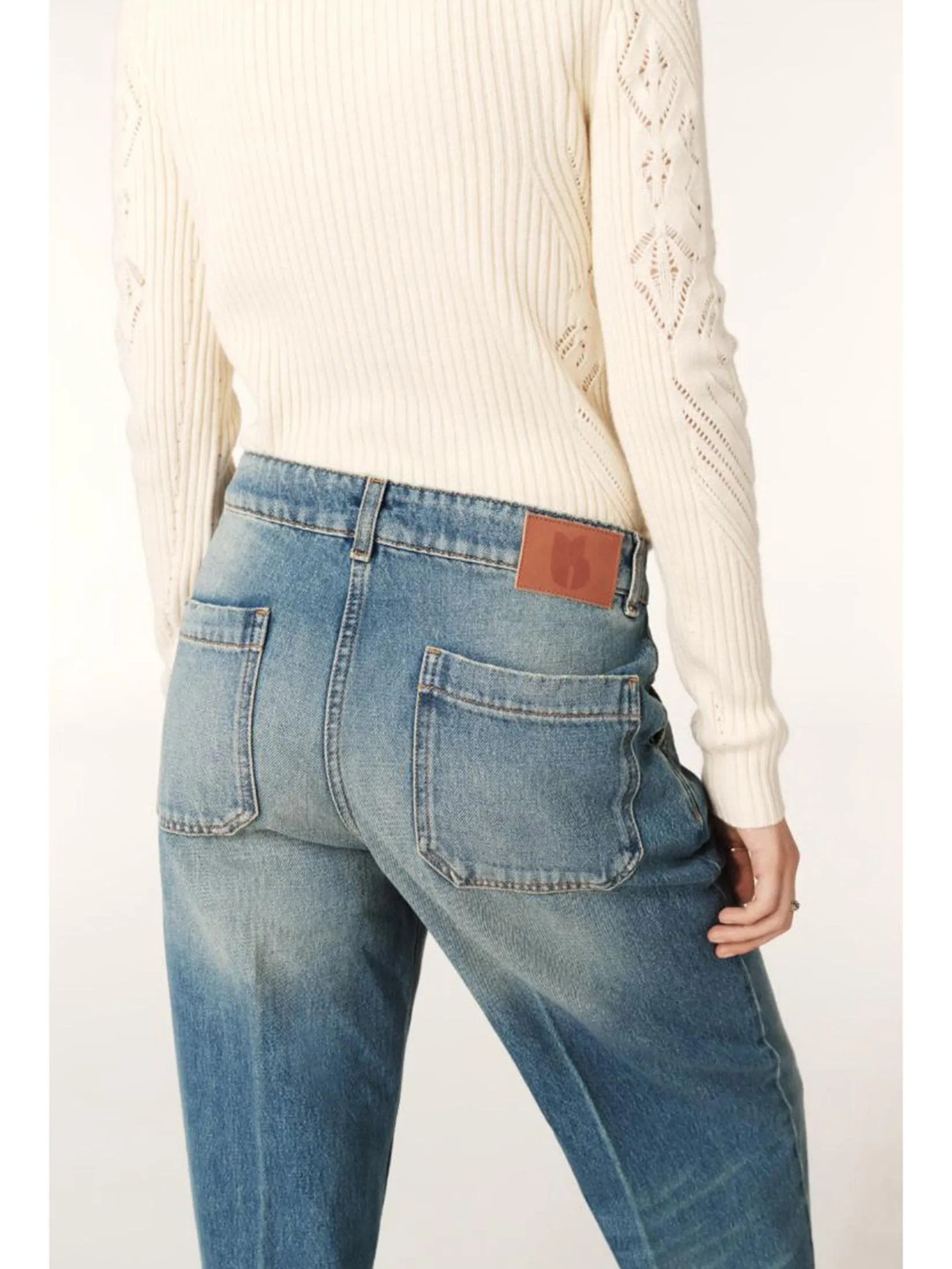 BA&SH Women Jeans Lightly Distressed Blue BA&SH Women Jeans Lightly Distressed Blue