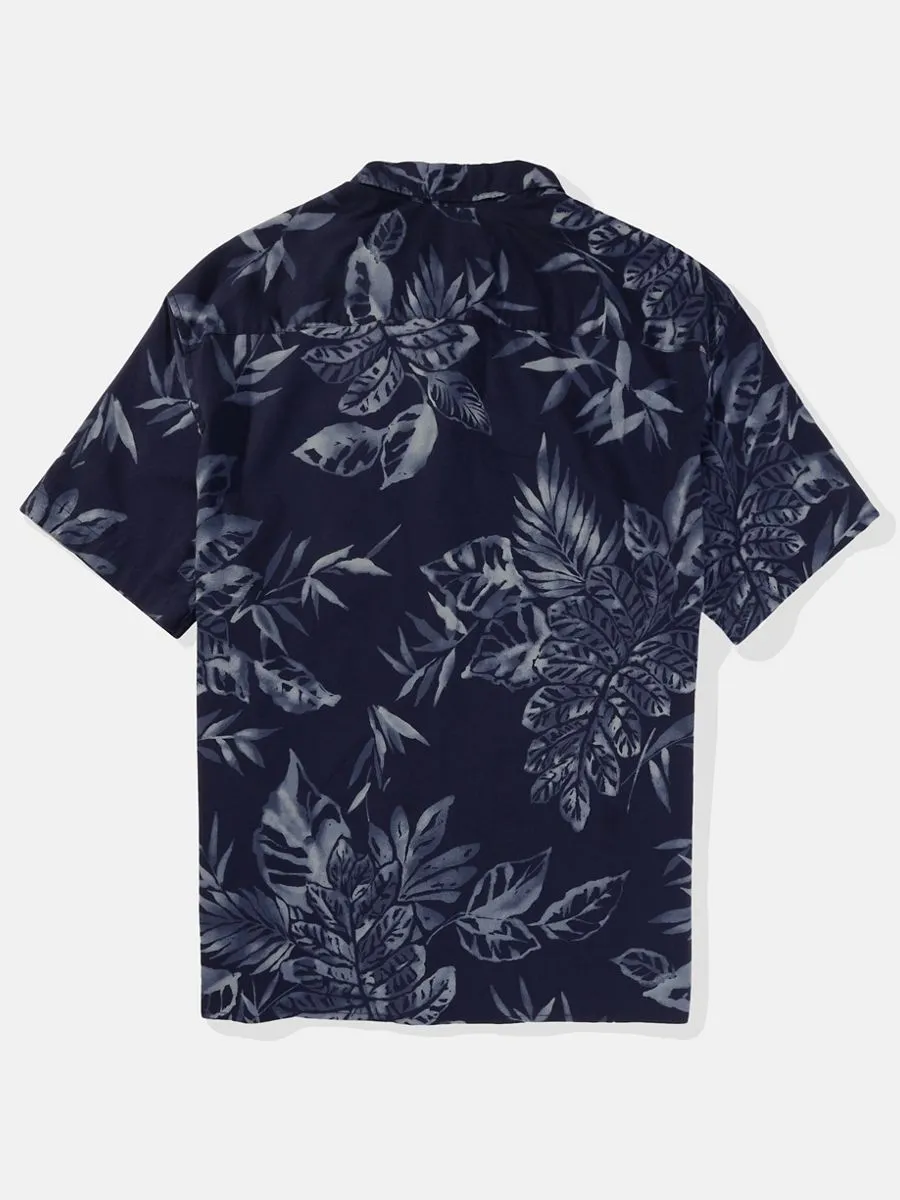 American Eagle MEN SCOTT FLORAL SS OVERSIZED CSC 32S POPLIN BLEACH WASH 410 NAVY American Eagle MEN SCOTT FLORAL SS OVERSIZED CSC 32S POPLIN BLEACH WASH 410 NAVY