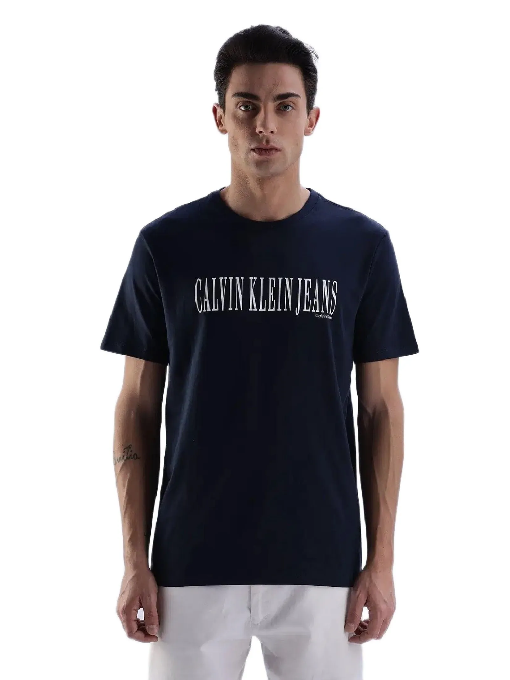 CALVIN KLEIN Men's Regular Fit Graphic Classic T-Shirt Navy Blue CALVIN KLEIN Men's Regular Fit Graphic Classic T-Shirt Navy Blue