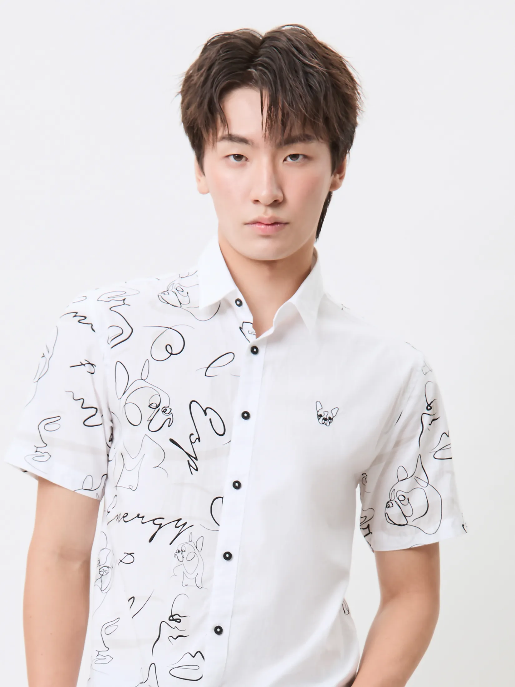 ESP Frenchie Short Sleeve Shirt Man White ESP Frenchie Short Sleeve Shirt Man White