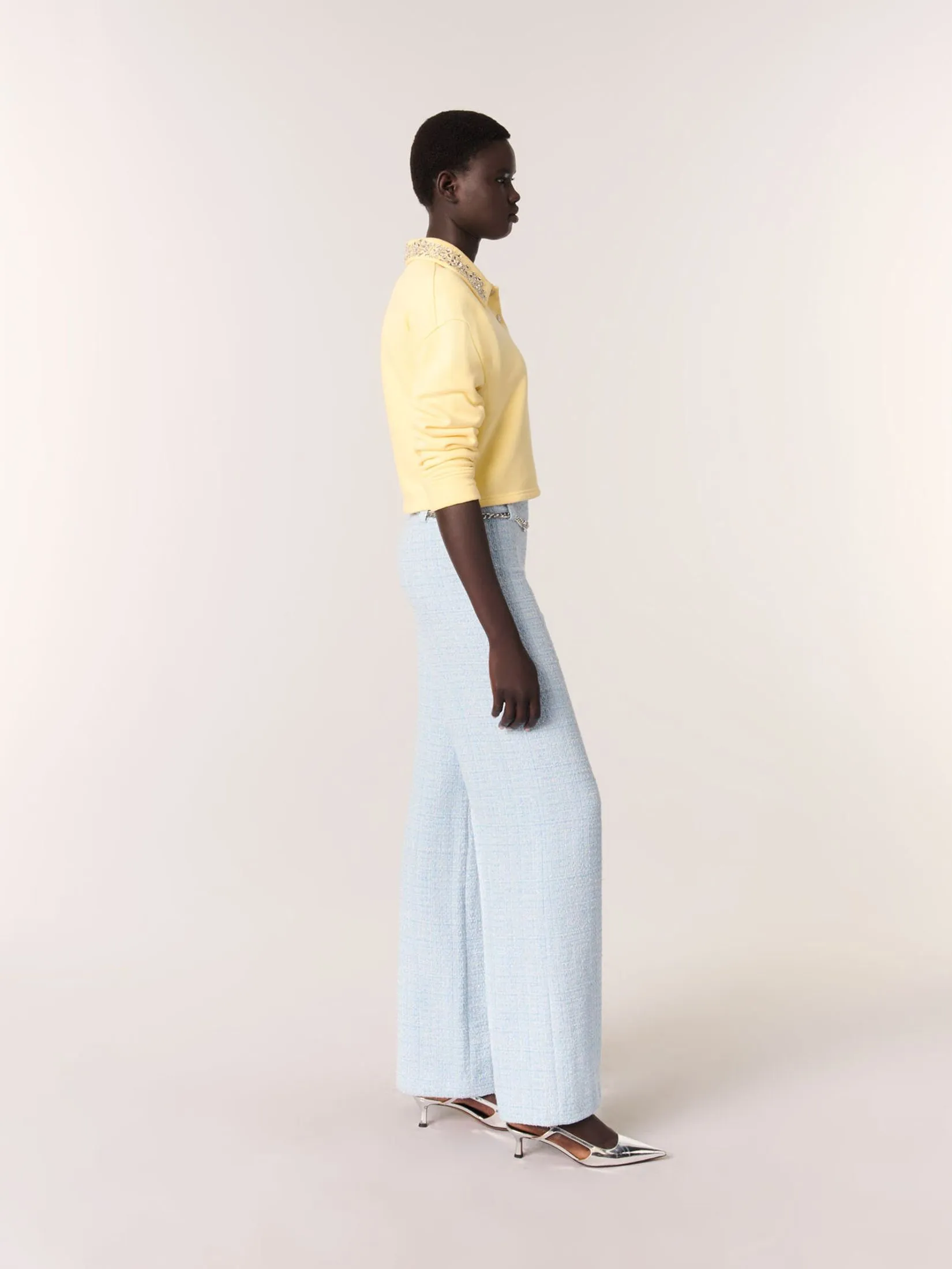 MAJE Women Trousers With Belt Tweed MAJE Women Trousers With Belt Tweed