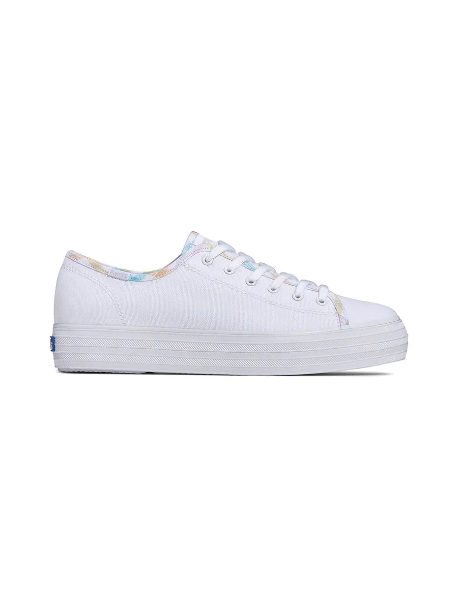 KEDS Women Triple Kick Canvas Gingham Binding White KEDS Women Triple Kick Canvas Gingham Binding White
