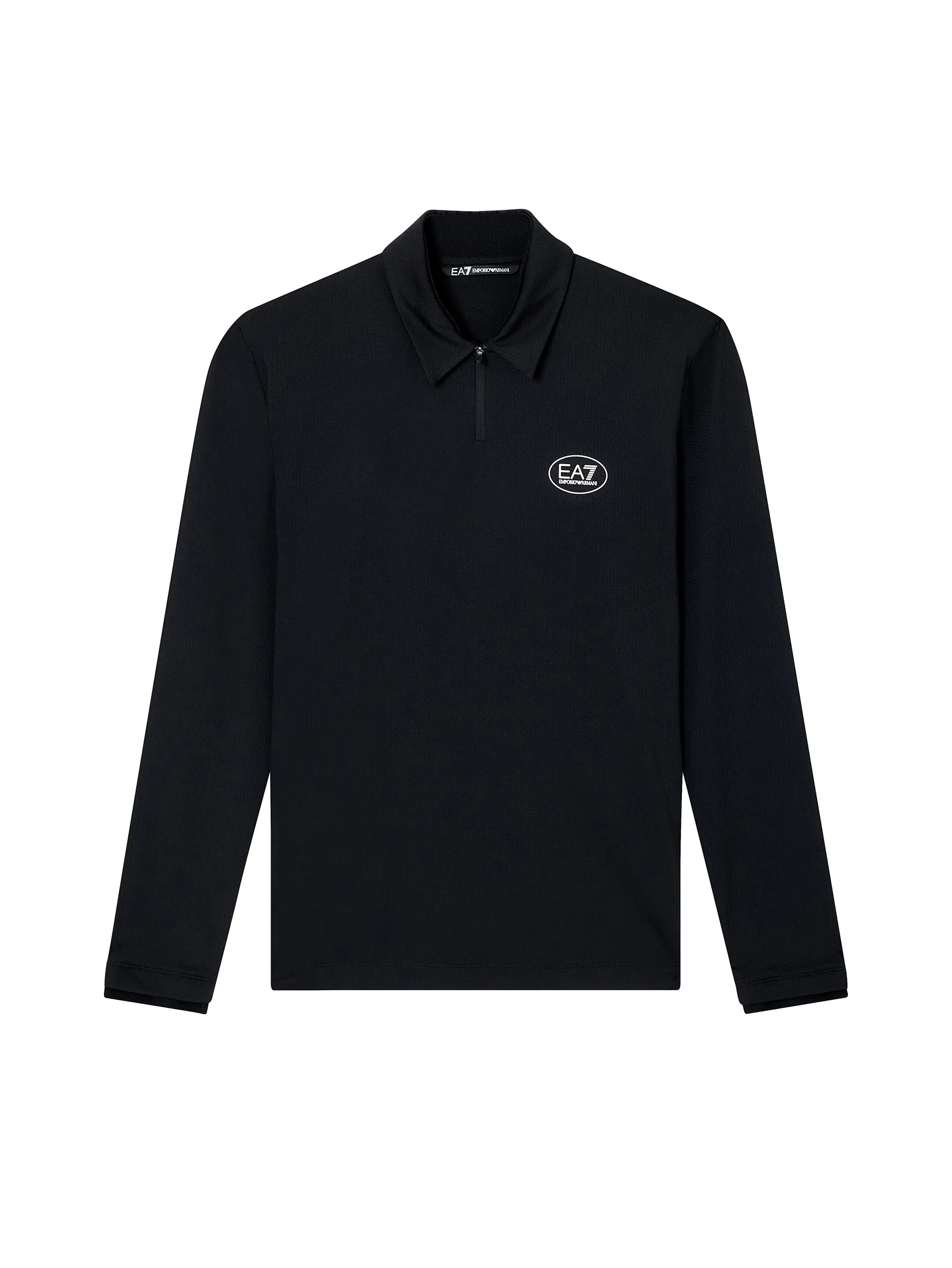 EA7 Men Polo Long Sleeves Chest Logo FW25 UB011 Black EA7 Men Polo Long Sleeves Chest Logo FW25 UB011 Black