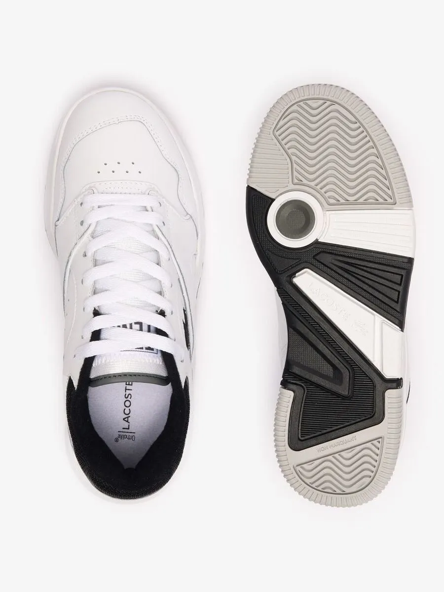 LACOSTE White Women’s Lineshot Contrasted Collar Leather Trainers LACOSTE White Women’s Lineshot Contrasted Collar Leather Trainers