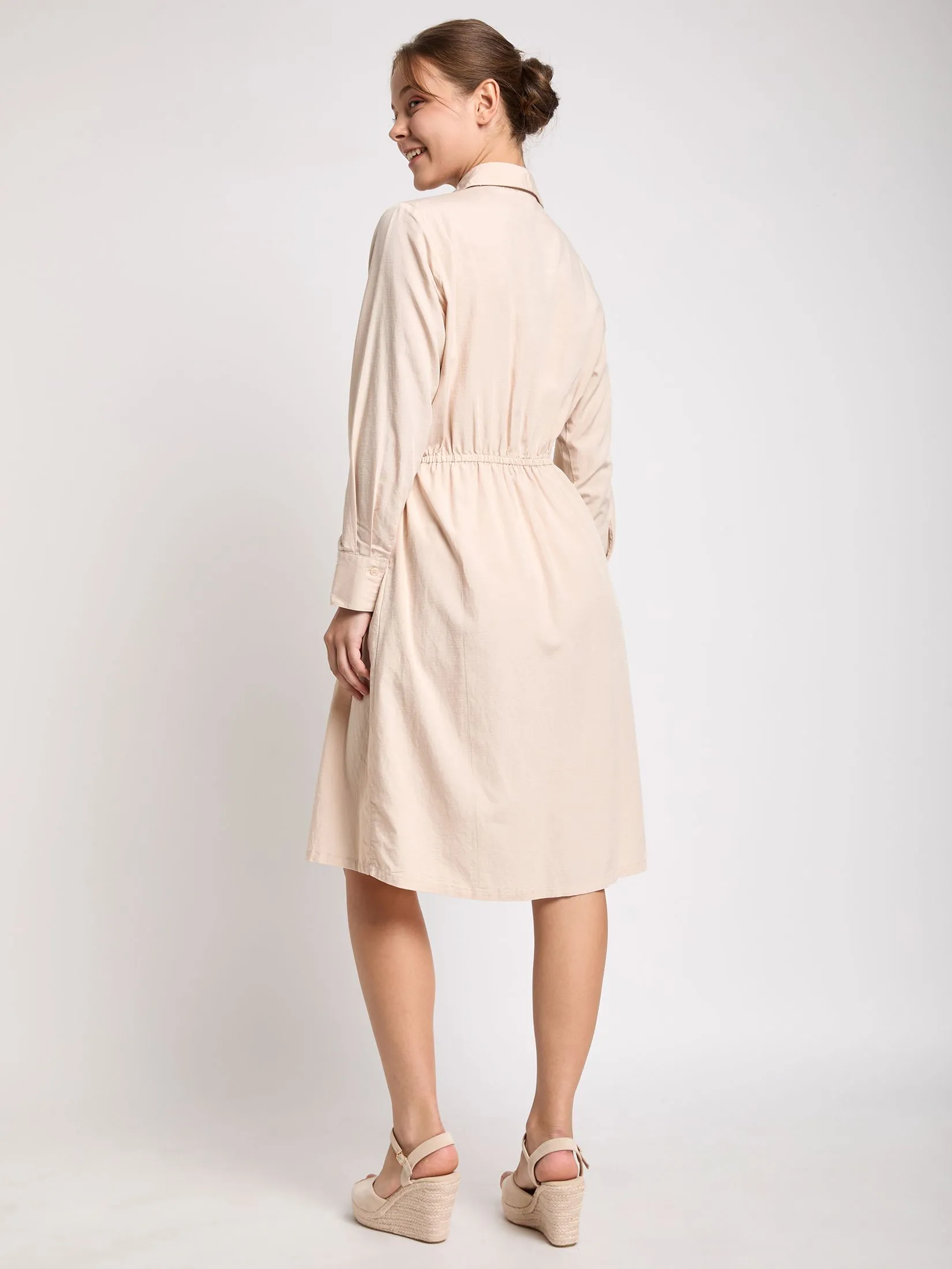 EASY PIECES Women Dress Long Sleeves Collar EASY PIECES Women Dress Long Sleeves Collar