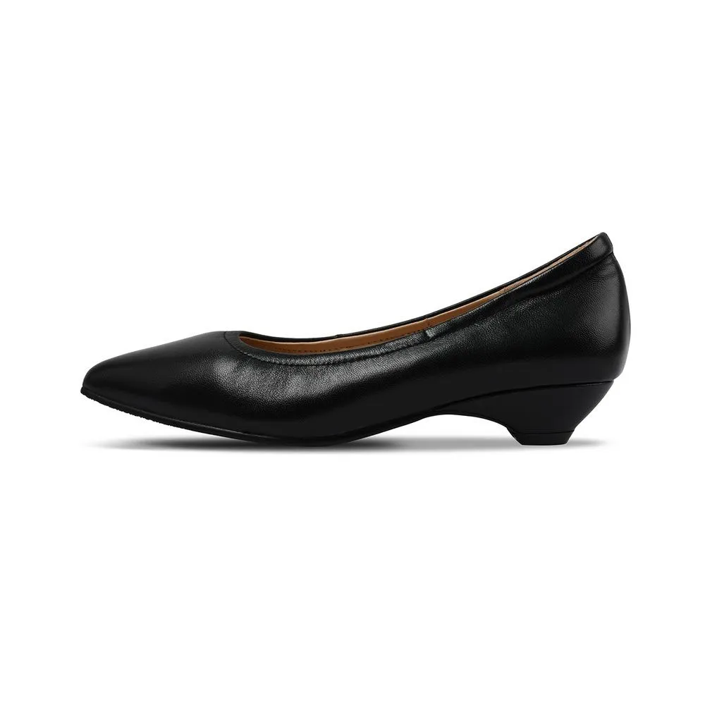 Sirena Black Leather Court Shoes Pointed Toe Flats Heel 1.5 inch Marina Sirena Black Leather Court Shoes Pointed Toe Flats Heel 1.5 inch Marina
