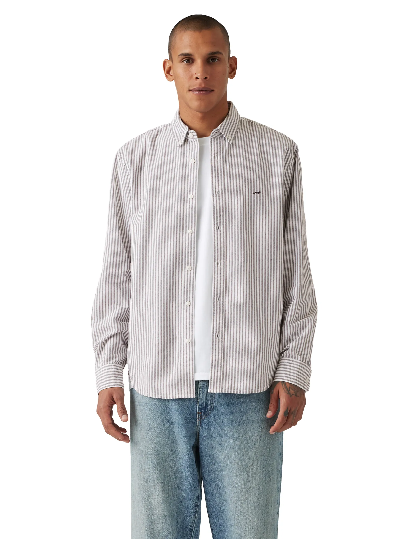 LEVI'S Men's Authentic Button-Down Shirt Brown LEVI'S Men's Authentic Button-Down Shirt Brown