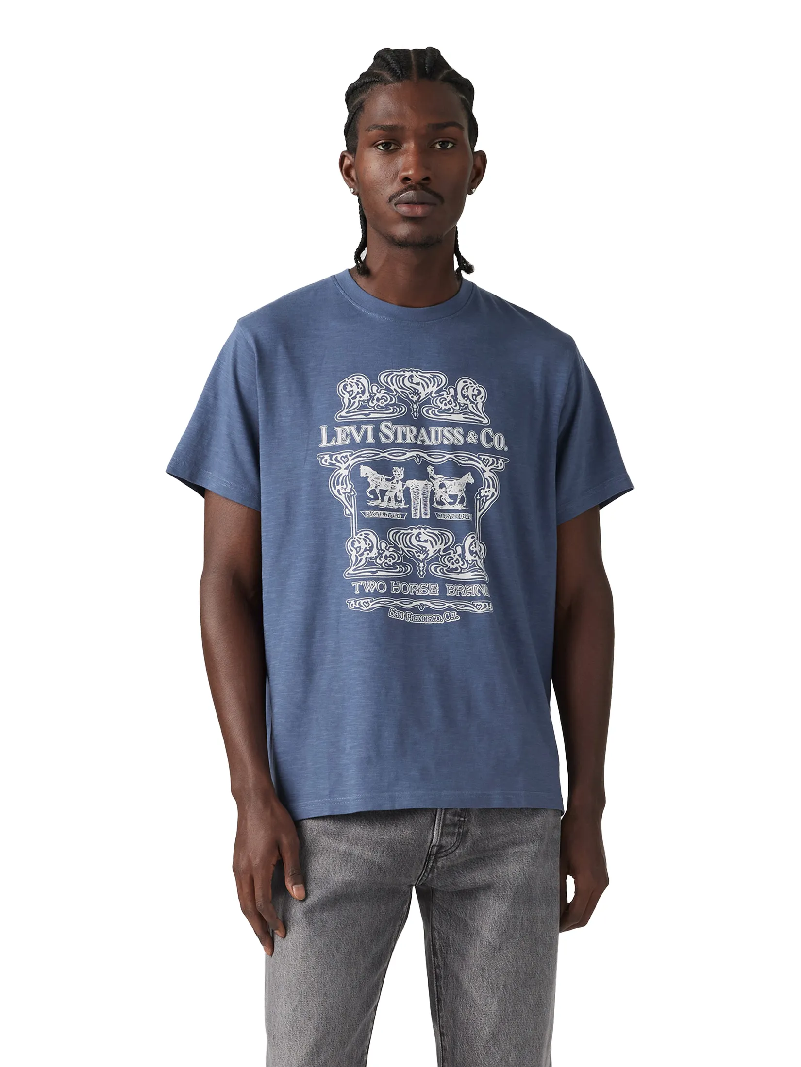 LEVI'S Men's Relaxed Fit Short Sleeve Graphic T-Shirt Blue
