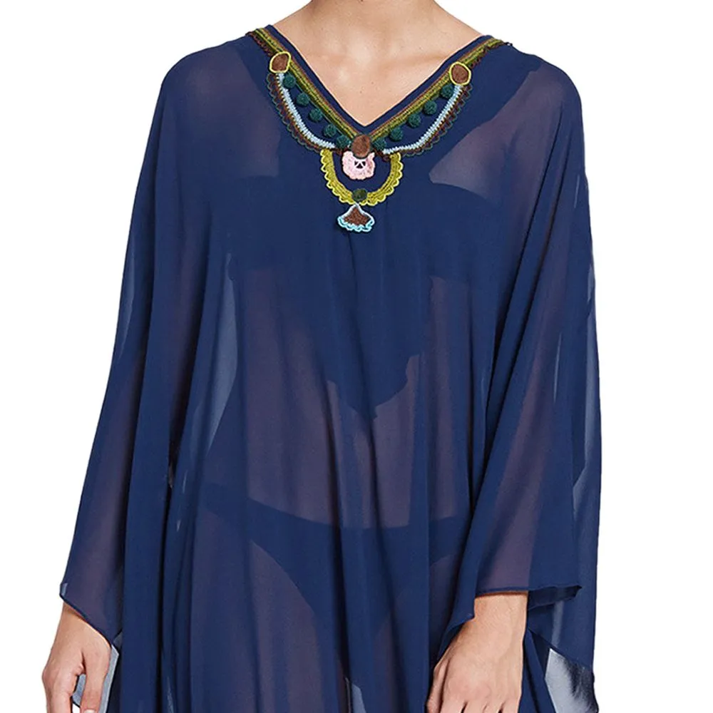 ANGELYS BALEK Blue V - Neck Women Kaftan ANGELYS BALEK Blue V - Neck Women Kaftan