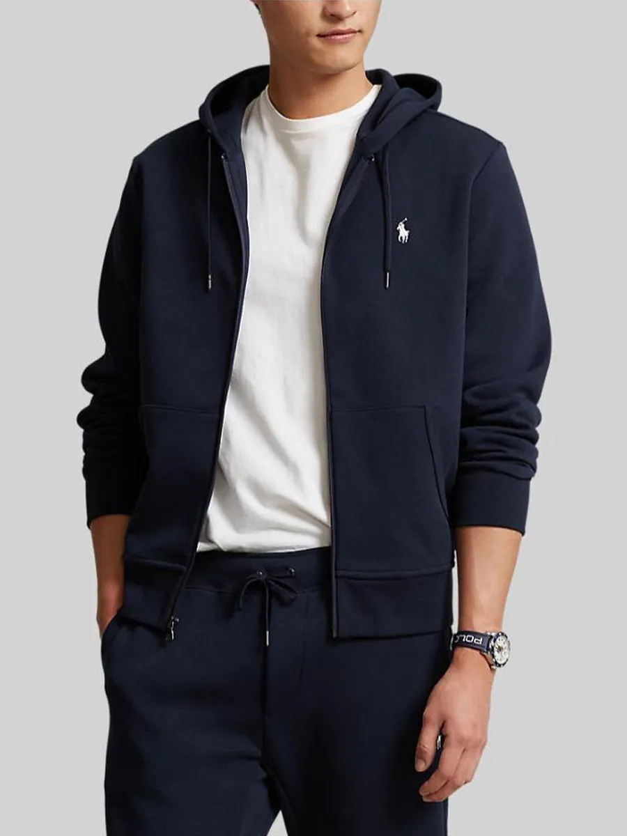 POLO RALPH LAUREN Men Jacket-Double-Knit Full-Zip Hoodie-Navy-410 POLO RALPH LAUREN Men Jacket-Double-Knit Full-Zip Hoodie-Navy-410