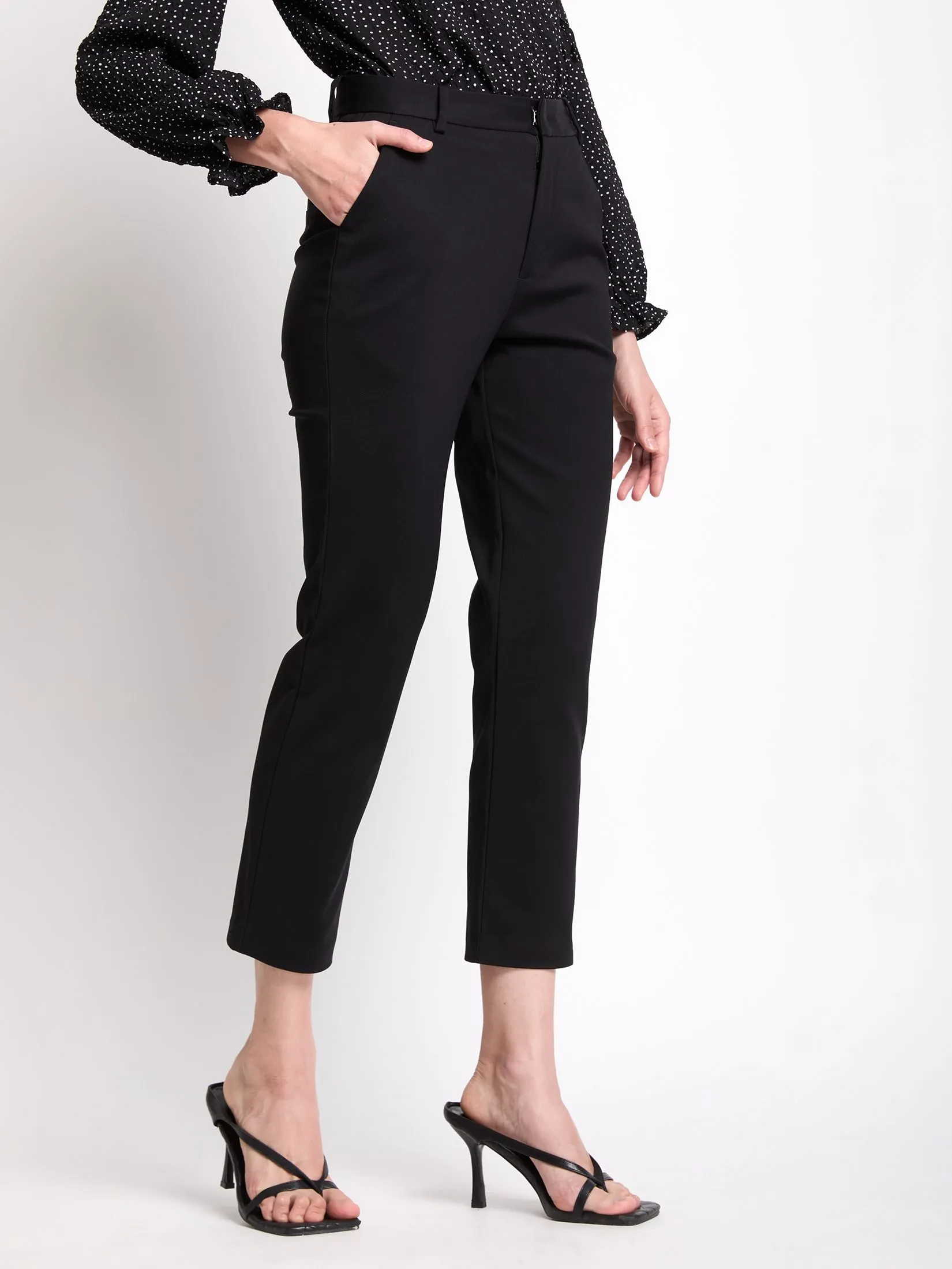 FOF Women Pants Slim Fit Black FOF Women Pants Slim Fit Black