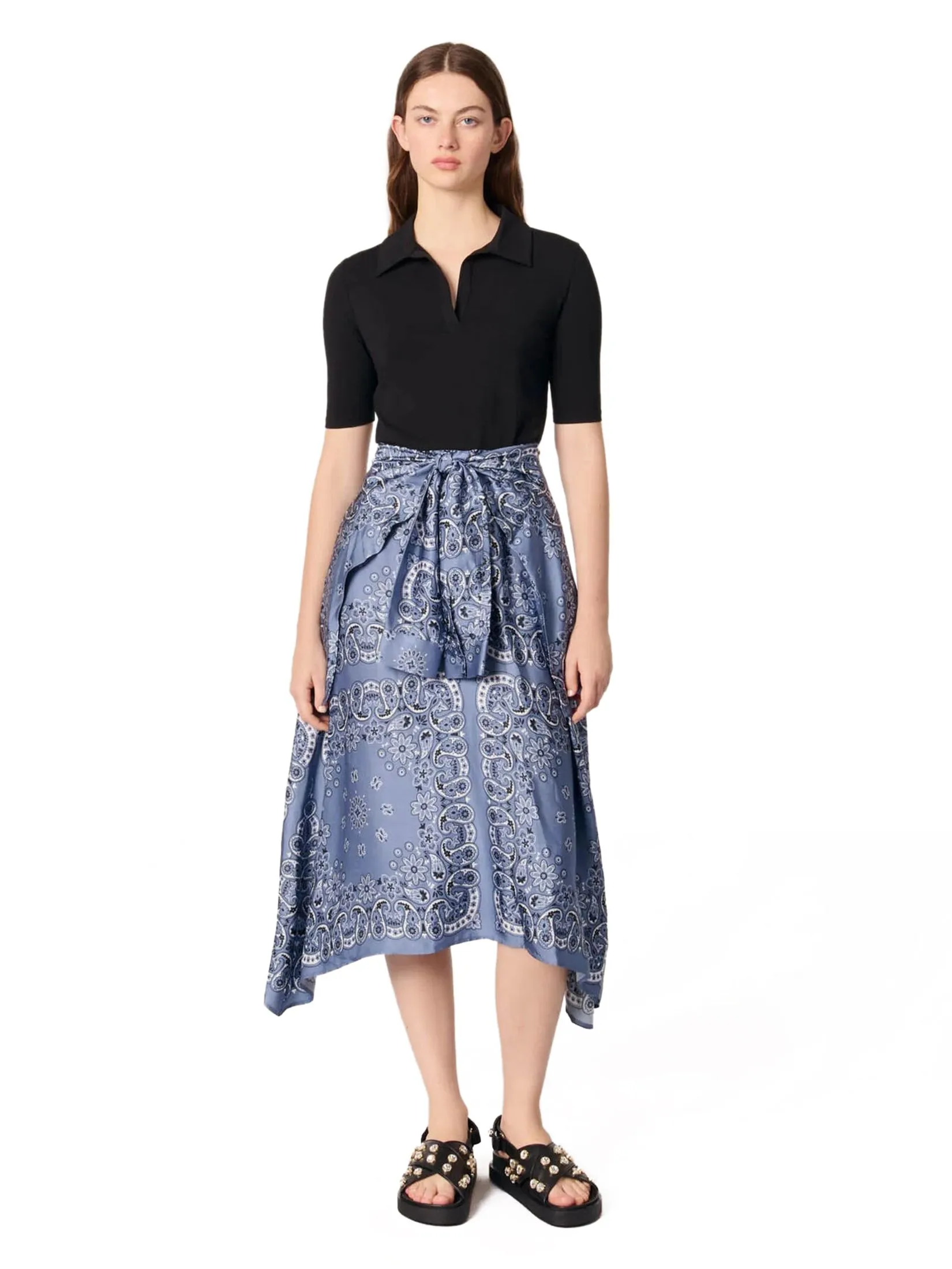 MAJE Women Dress Layered-Effect Patterned MAJE Women Dress Layered-Effect Patterned