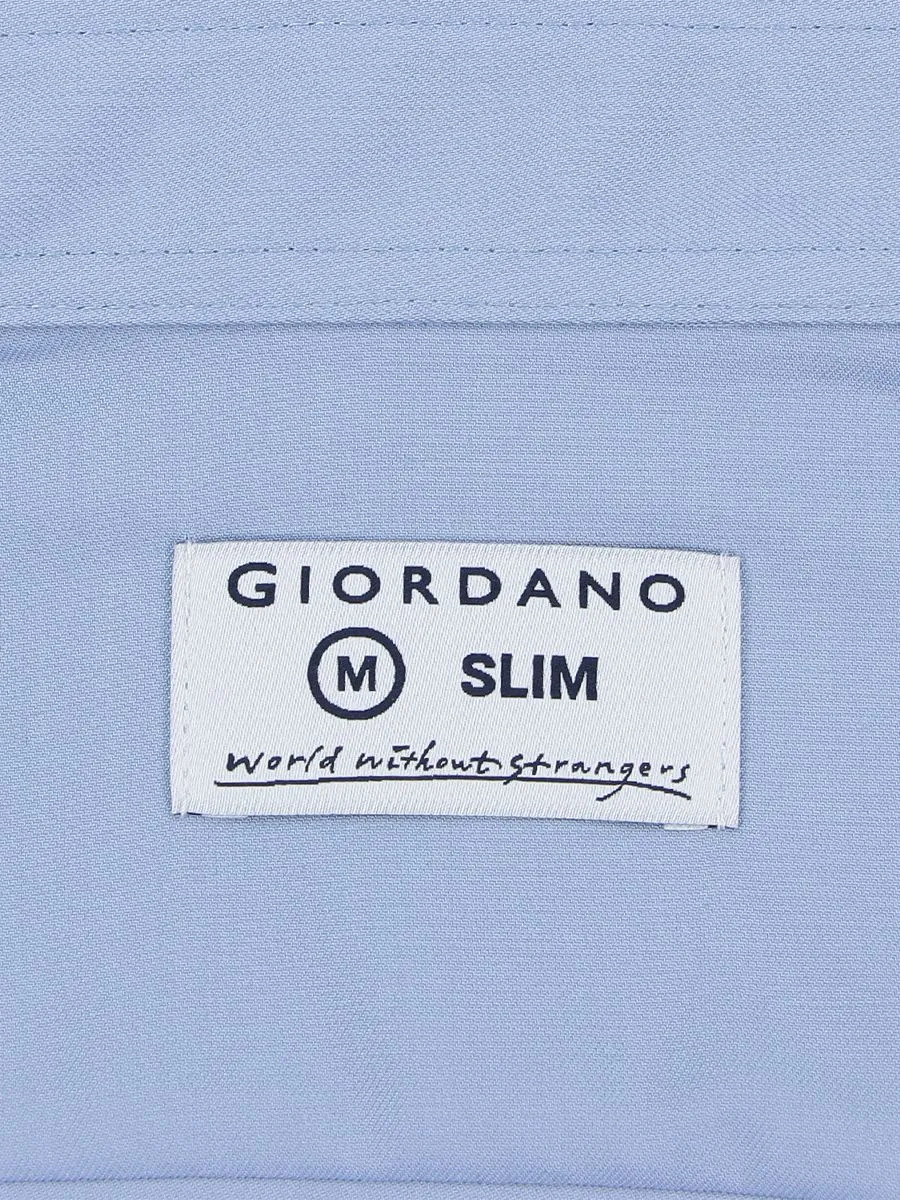 GIORDANO Men's Twill Easy Care Shirts  Blue GIORDANO Men's Twill Easy Care Shirts  Blue