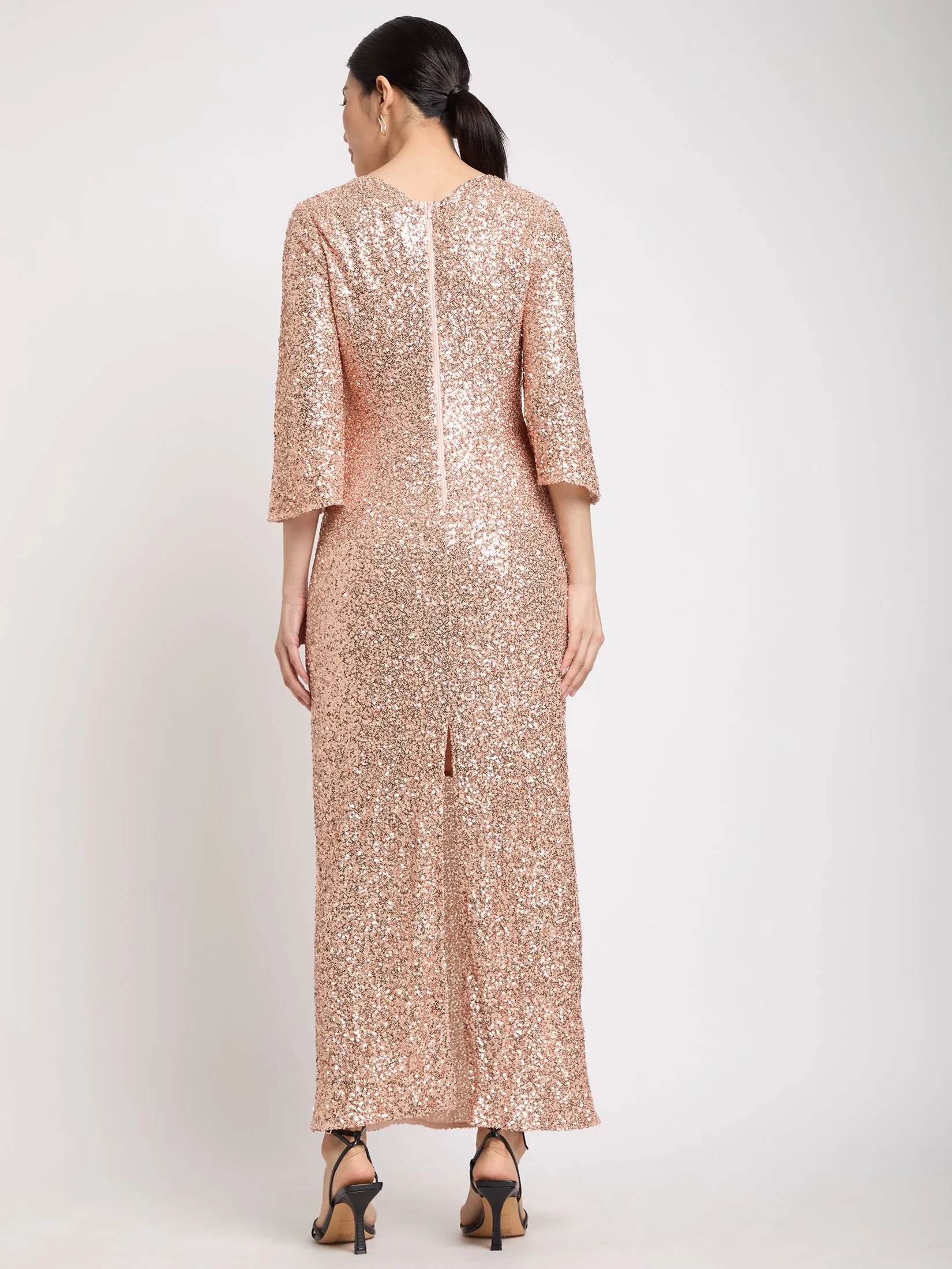 EXPRESSIONS EVENING Women Dress Mid-Length Sleeve Sequin Maxi EXPRESSIONS EVENING Women Dress Mid-Length Sleeve Sequin Maxi