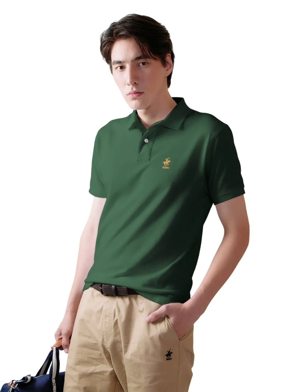 BEVERLY HILLS POLO CLUB Green Men Polo Shirts Model BN2V001 BEVERLY HILLS POLO CLUB Green Men Polo Shirts Model BN2V001