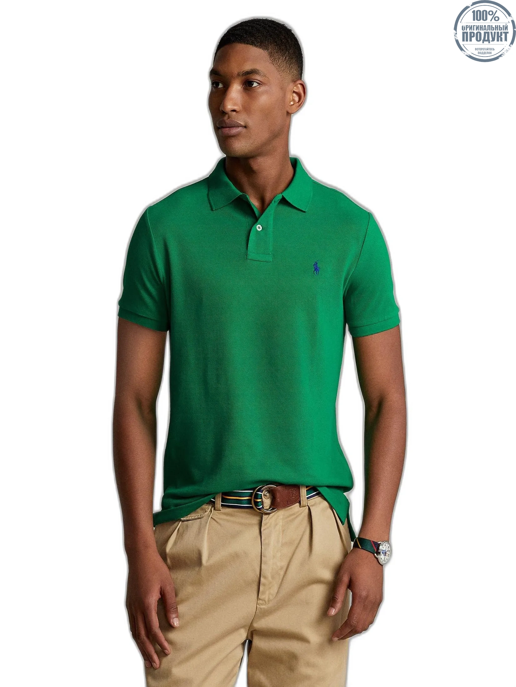 POLO RALPH LAUREN POLO-Custom Slim Fit Mesh Polo Shirt MNPOKNI1N820494 300 GREEN POLO RALPH LAUREN POLO-Custom Slim Fit Mesh Polo Shirt MNPOKNI1N820494 300 GREEN