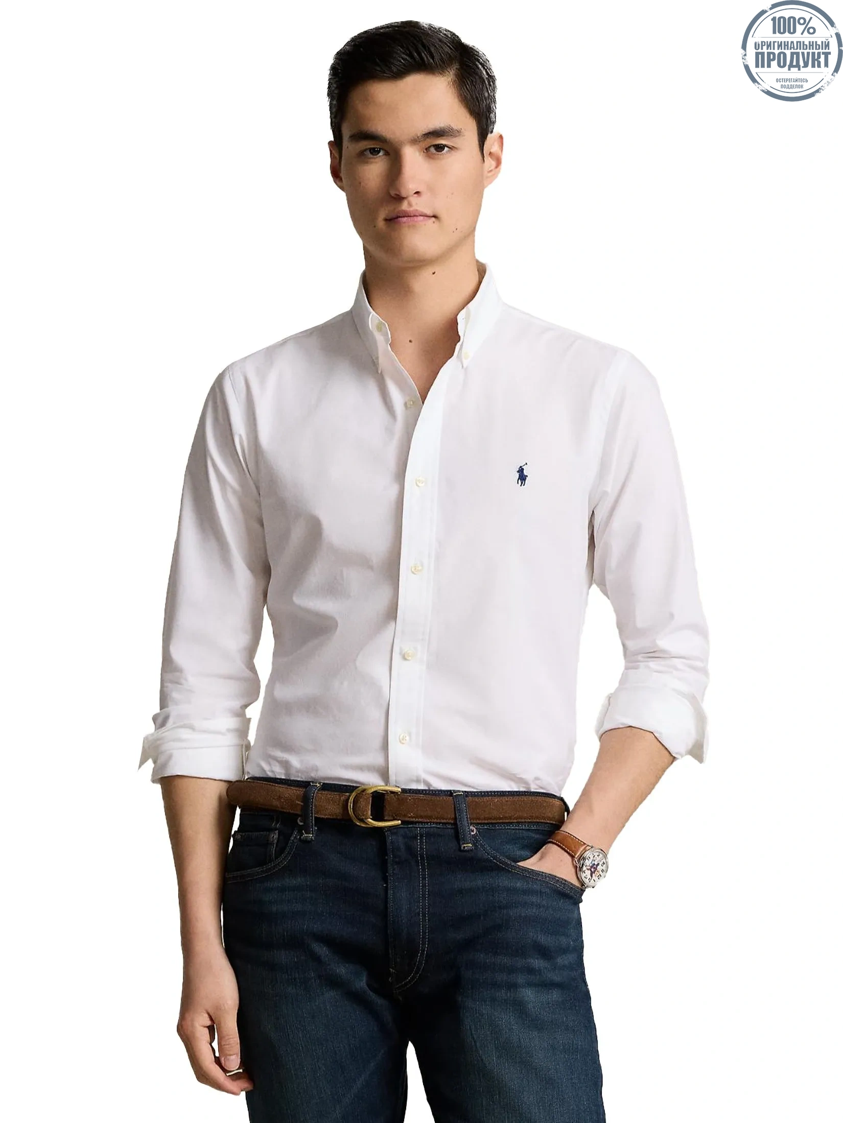POLO RALPH LAUREN Men Shirt-Custom Fit Stretch Poplin Shirt MNPOWOV16823414-White POLO RALPH LAUREN Men Shirt-Custom Fit Stretch Poplin Shirt MNPOWOV16823414-White