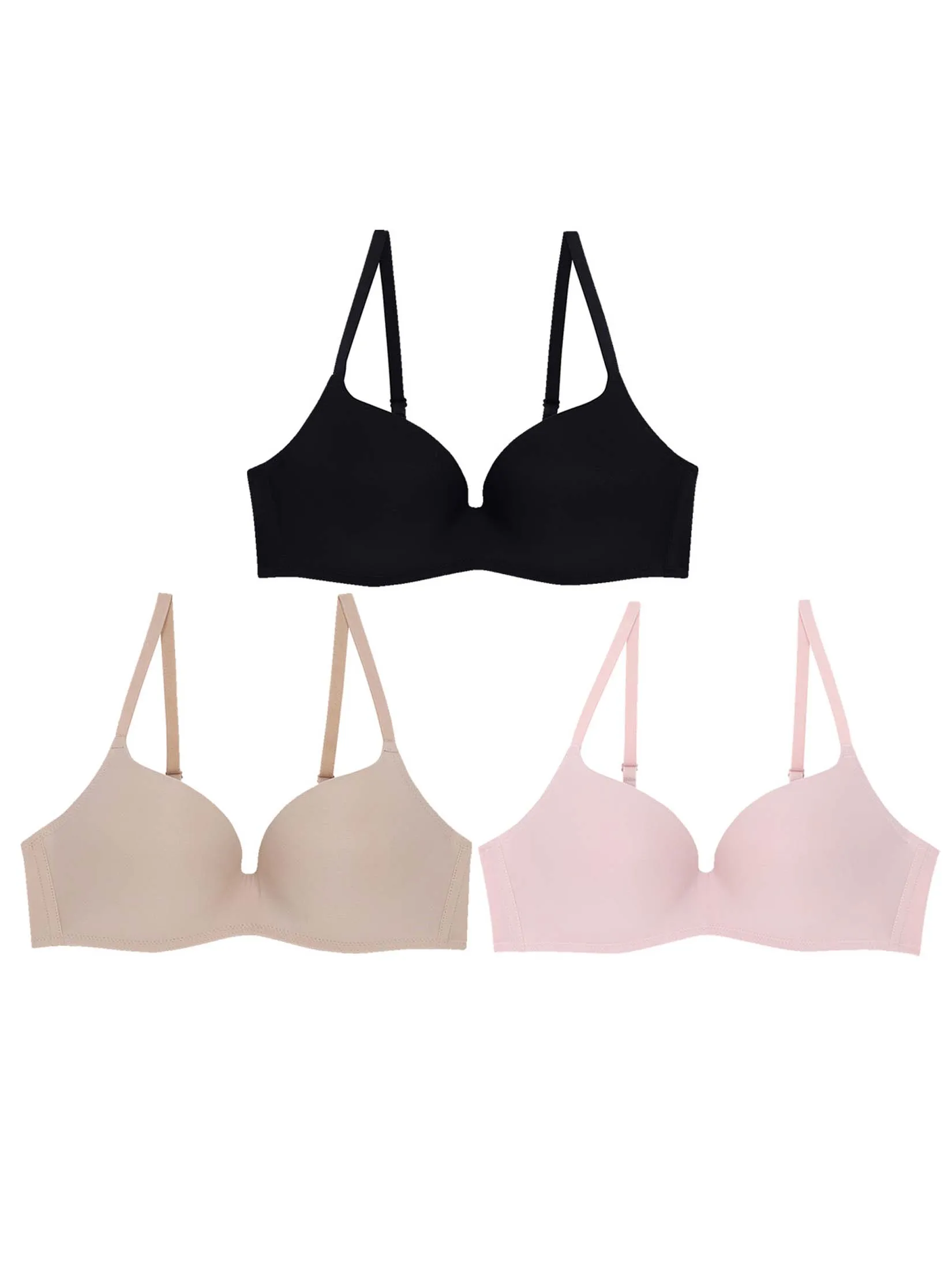 WACOAL Women Surprise Wireless Push Up Bra Set 3 Pcs. Multicolor (Pink / Black / Natural nude) WACOAL Women Surprise Wireless Push Up Bra Set 3 Pcs. Multicolor (Pink / Black / Natural nude)
