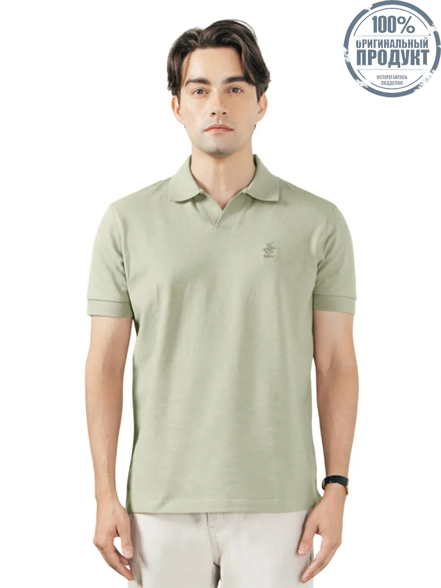 BEVERLY HILLS POLO CLUB Green Men Polo Shirts Model BV2I002 BEVERLY HILLS POLO CLUB Green Men Polo Shirts Model BV2I002
