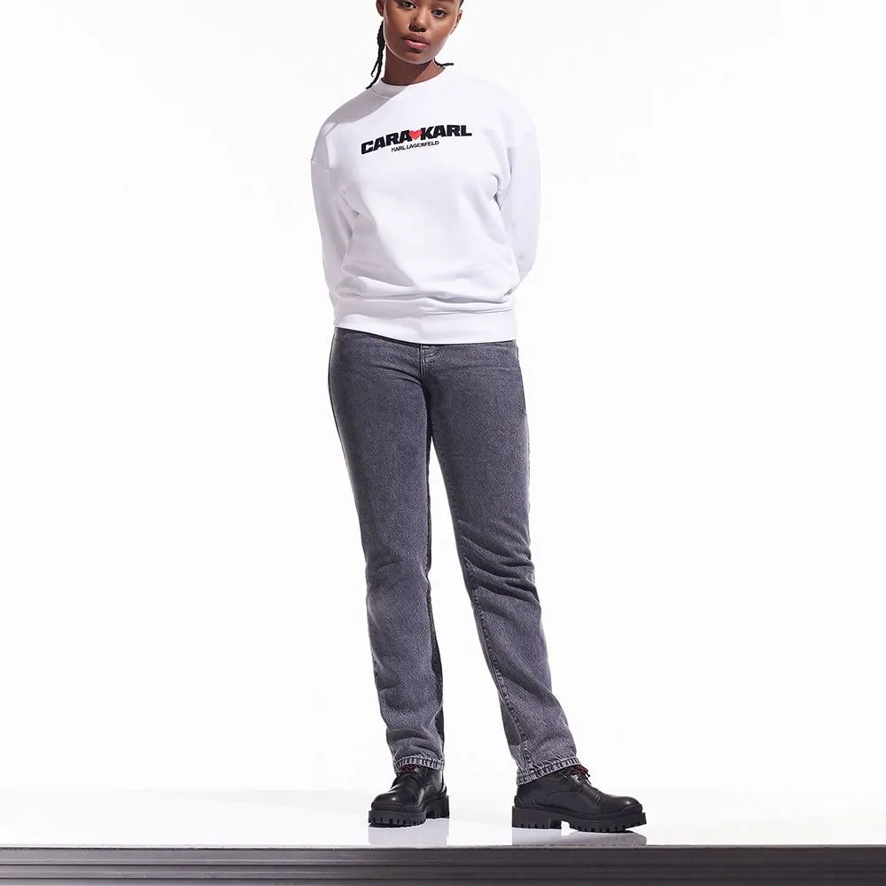 KARL LAGERFELD CARA LOVES KARL SWEATSHIRT WHITE KARL LAGERFELD CARA LOVES KARL SWEATSHIRT WHITE