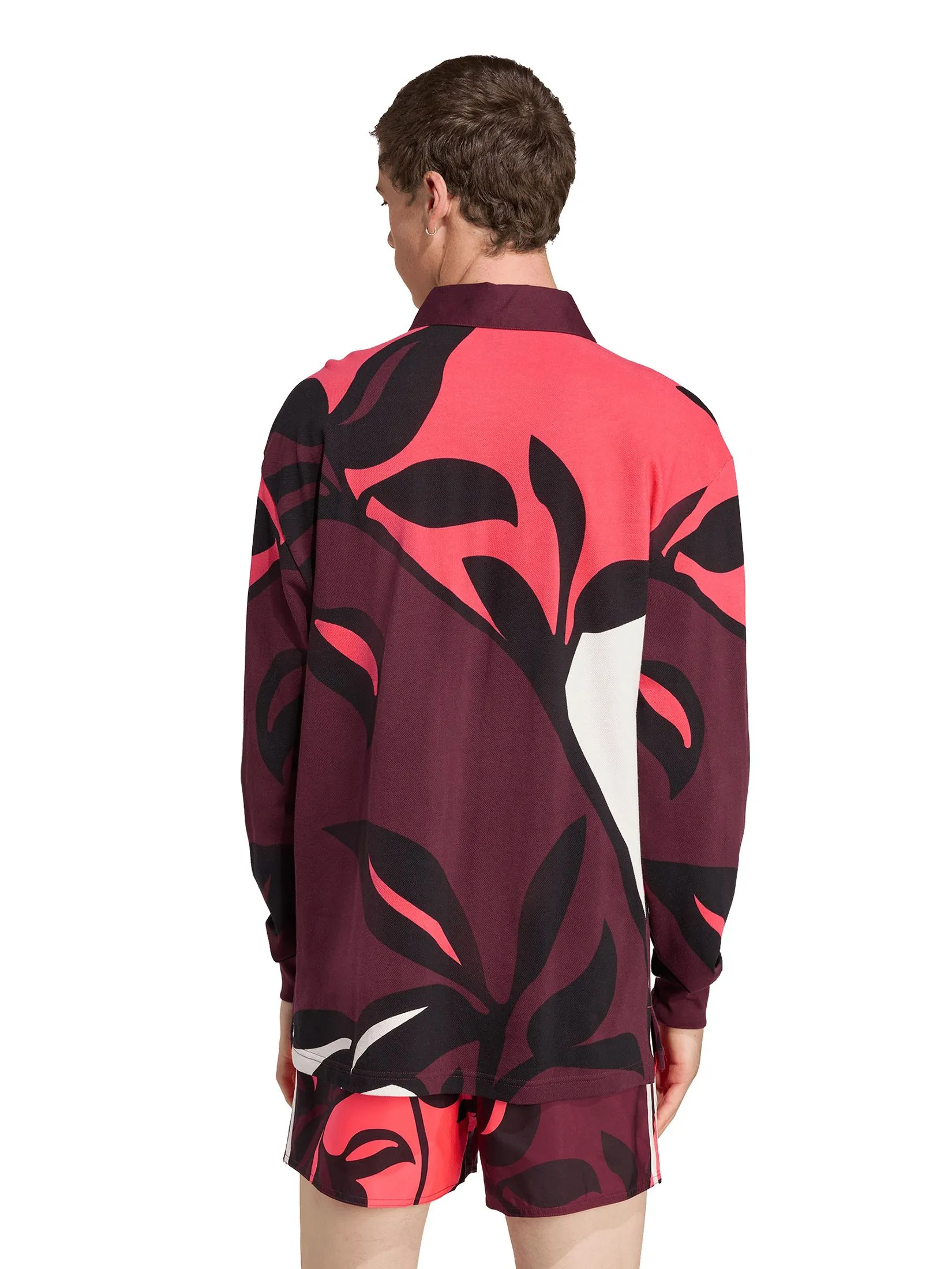 ADIDAS Men Polo Long Sleeve Mercedes - AMG Petronas Formula One Team Summer Burgundy ADIDAS Men Polo Long Sleeve Mercedes - AMG Petronas Formula One Team Summer Burgundy
